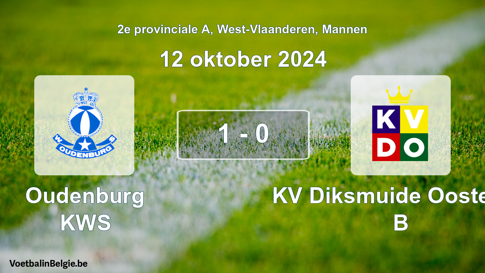Gespeelde wedstrijd mannenvoetbal: Oudenburg KWS - KV Diksmuide Oostende B 1 - 0 (12 oktober 2024)