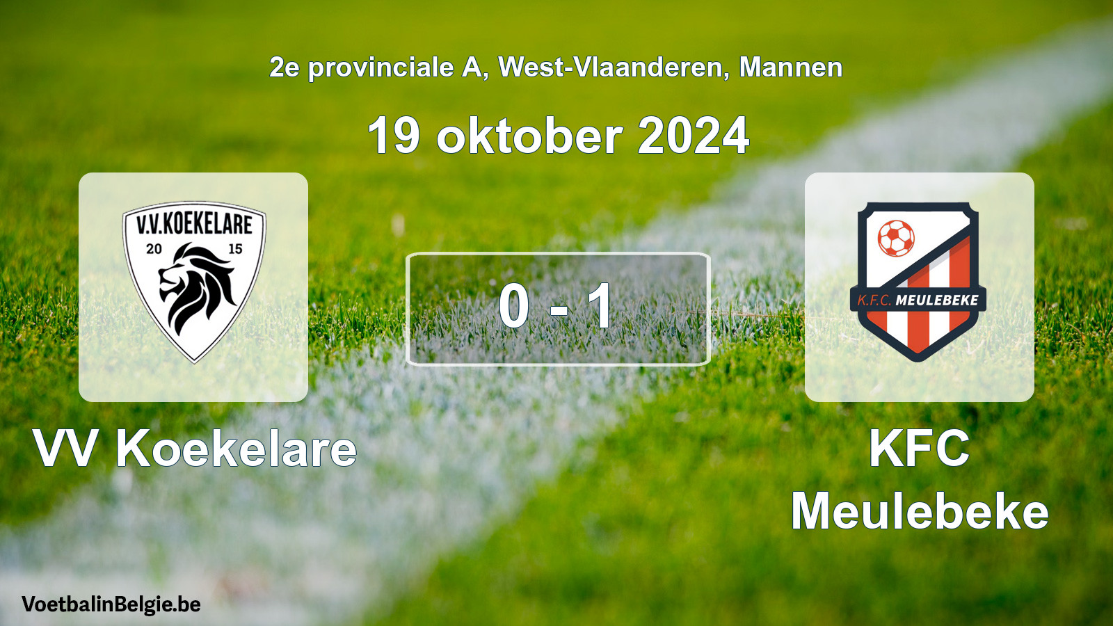 Gespeelde wedstrijd mannenvoetbal: VV Koekelare - KFC Meulebeke 0 - 1 (19 oktober 2024)