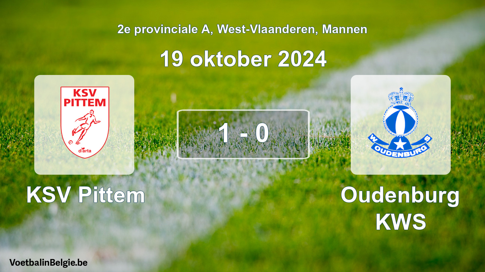 Gespeelde wedstrijd mannenvoetbal: KSV Pittem - Oudenburg KWS 1 - 0 (19 oktober 2024)