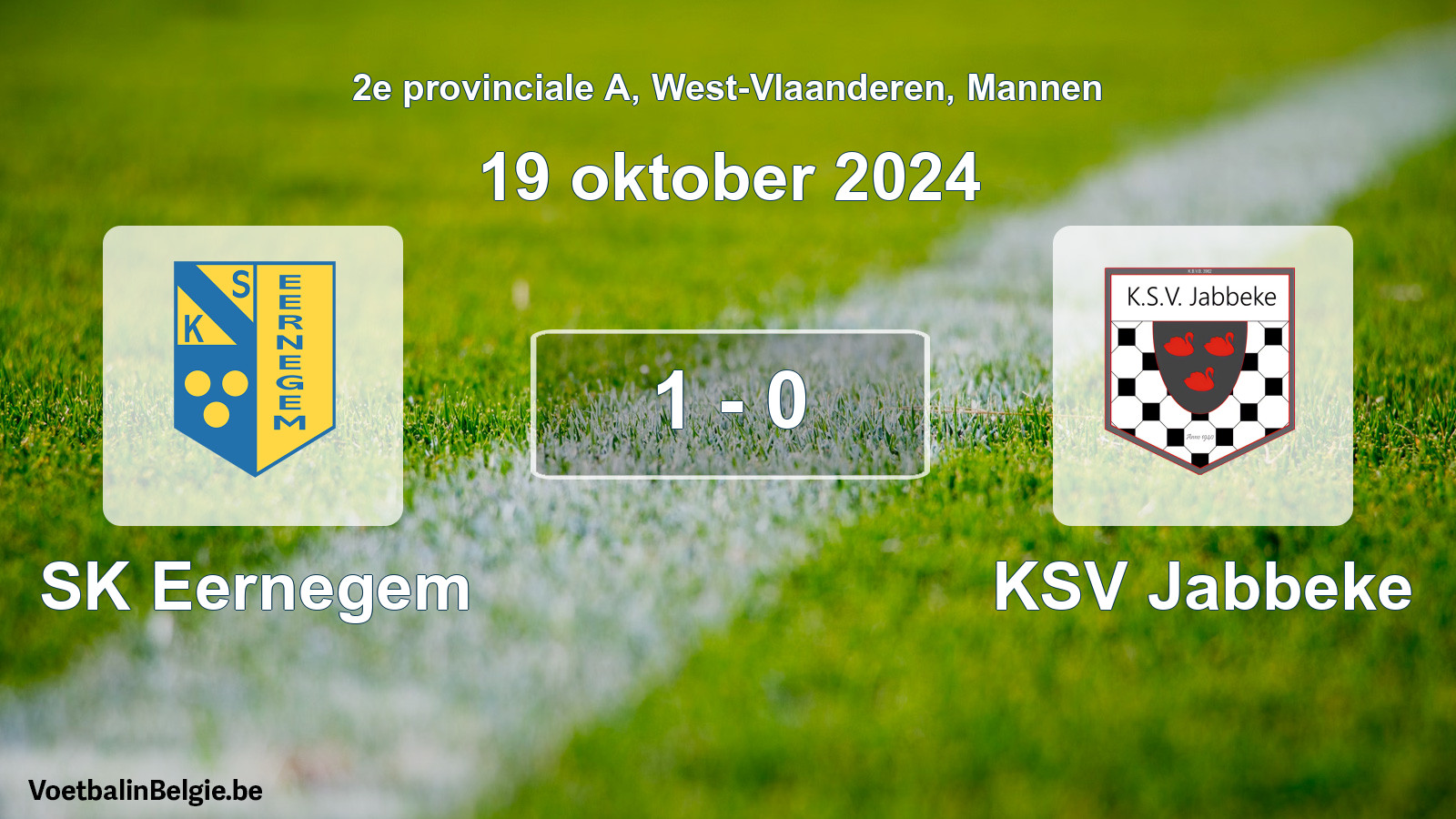 Gespeelde wedstrijd mannenvoetbal: SK Eernegem - KSV Jabbeke 1 - 0 (19 oktober 2024)