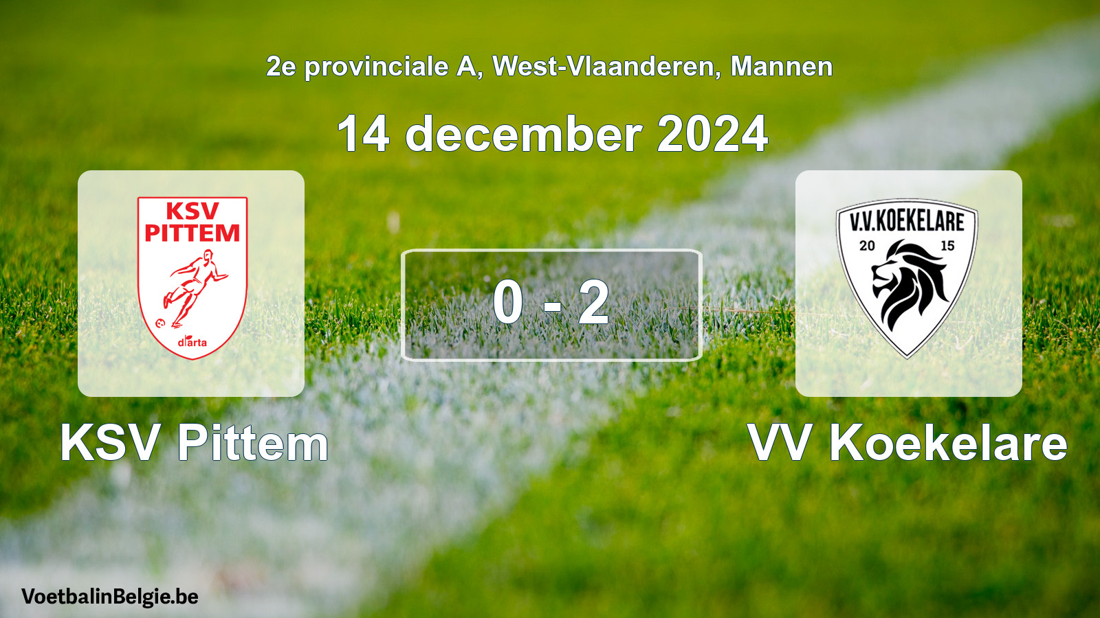 Gespeelde wedstrijd mannenvoetbal: KSV Pittem - VV Koekelare 0 - 2 (14 december 2024)