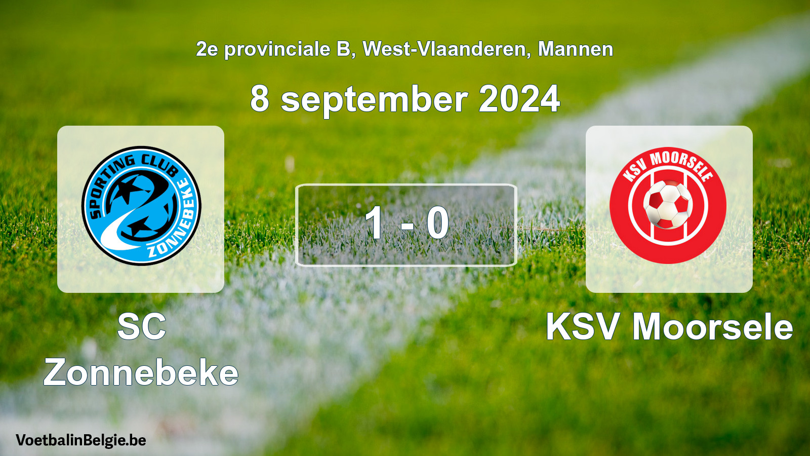 Gespeelde wedstrijd mannenvoetbal: SC Zonnebeke - KSV Moorsele 1 - 0 (8 september 2024)