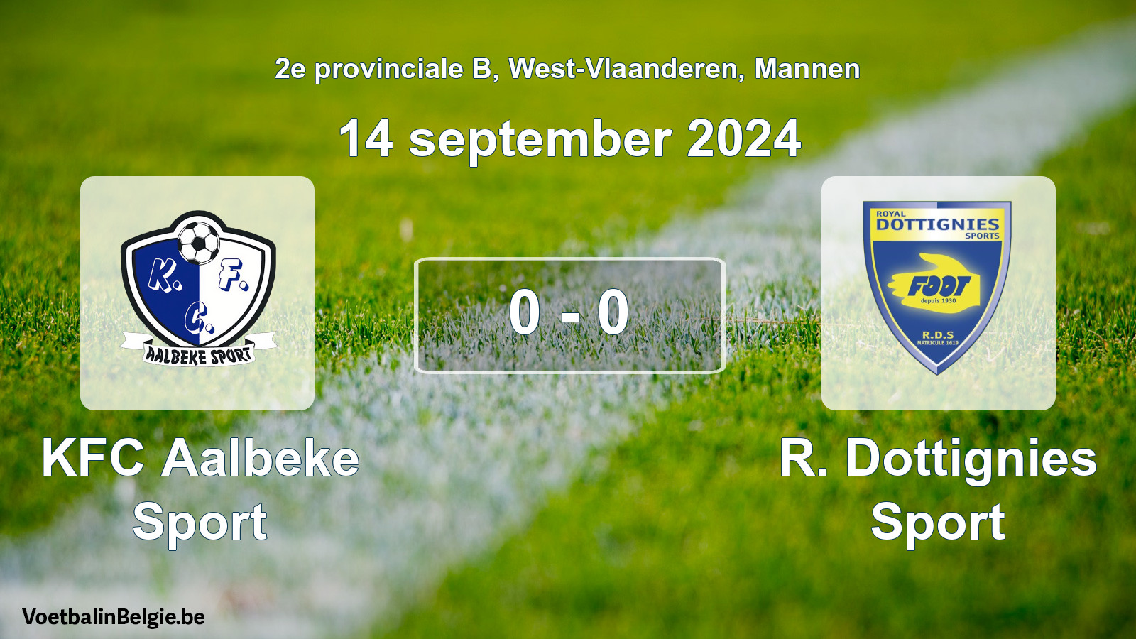 Gespeelde wedstrijd mannenvoetbal: KFC Aalbeke Sport - R. Dottignies Sport 0 - 0 (14 september 2024)
