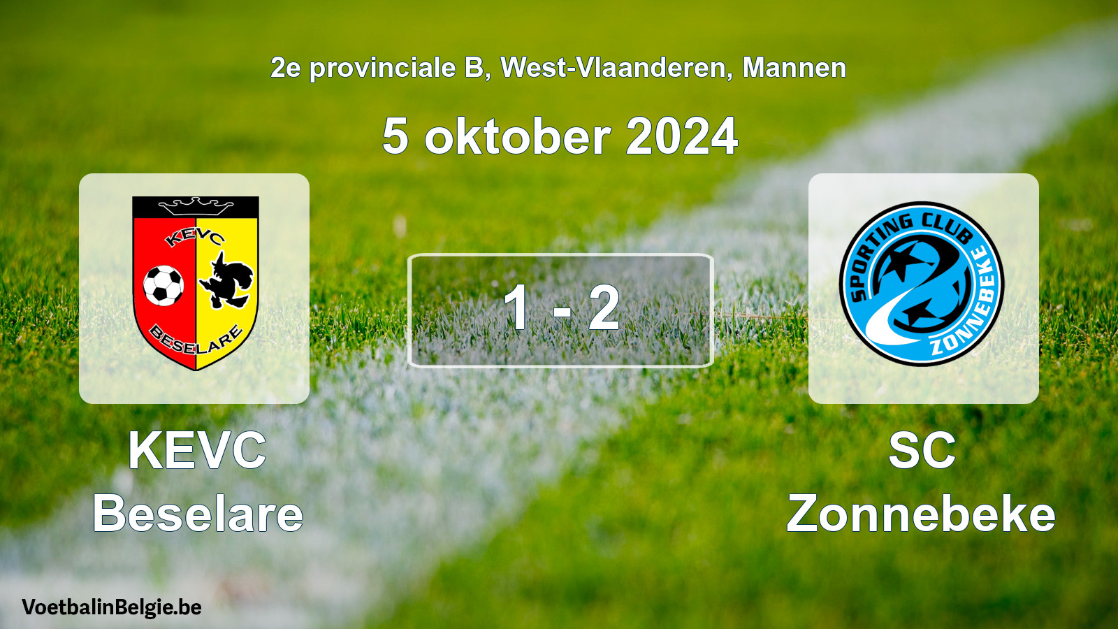 Gespeelde wedstrijd mannenvoetbal: KEVC Beselare - SC Zonnebeke 1 - 2 (5 oktober 2024)