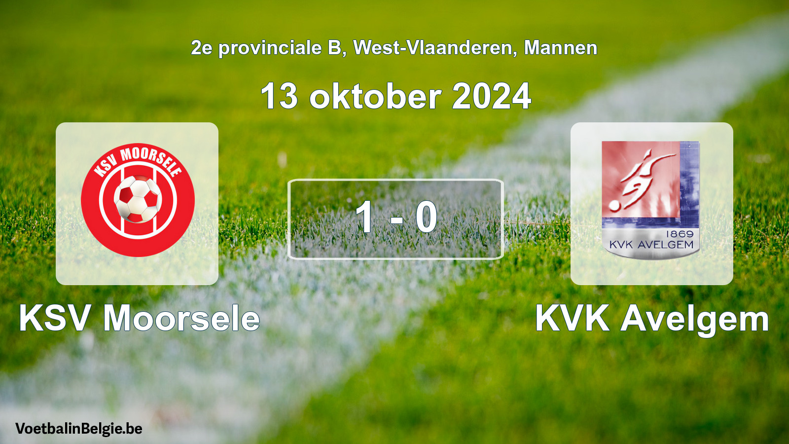 Gespeelde wedstrijd mannenvoetbal: KSV Moorsele - KVK Avelgem 1 - 0 (13 oktober 2024)
