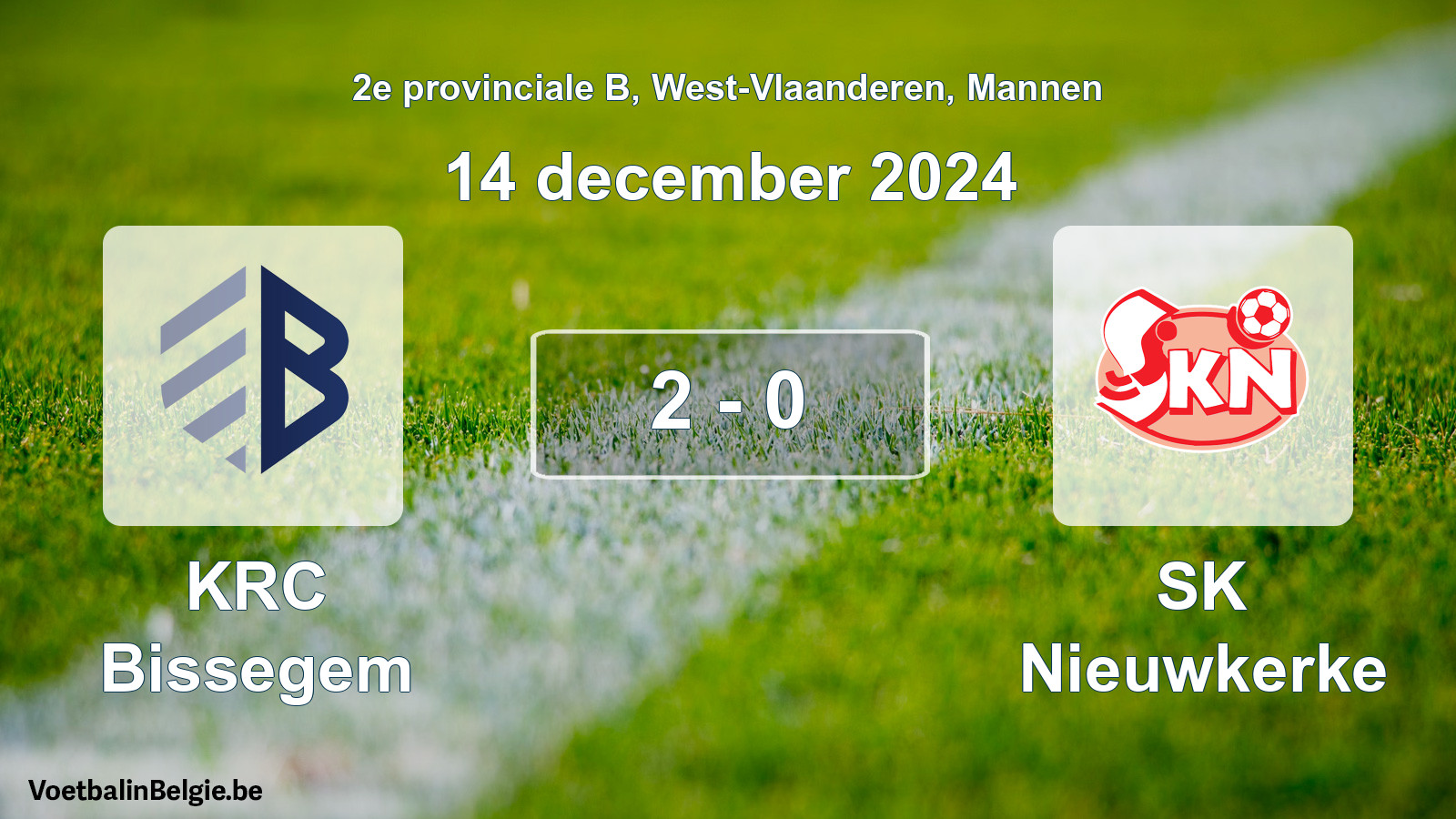 Gespeelde wedstrijd mannenvoetbal: KRC Bissegem - SK Nieuwkerke 2 - 0 (14 december 2024)