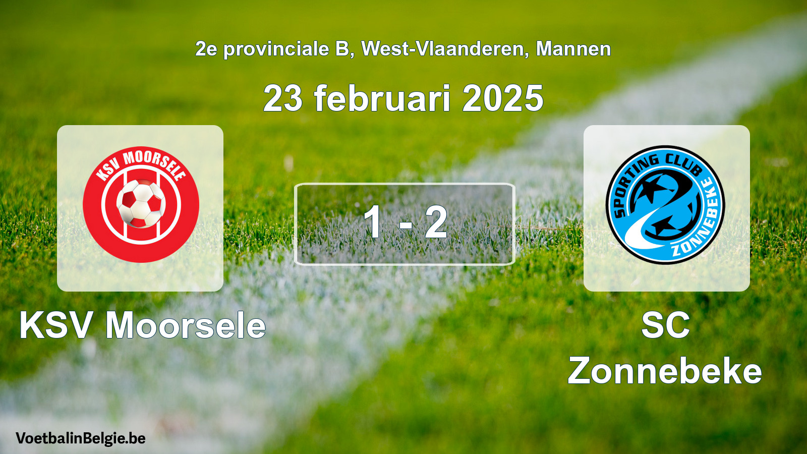 Gespeelde wedstrijd mannenvoetbal: KSV Moorsele - SC Zonnebeke 1 - 2 (23 februari 2025)