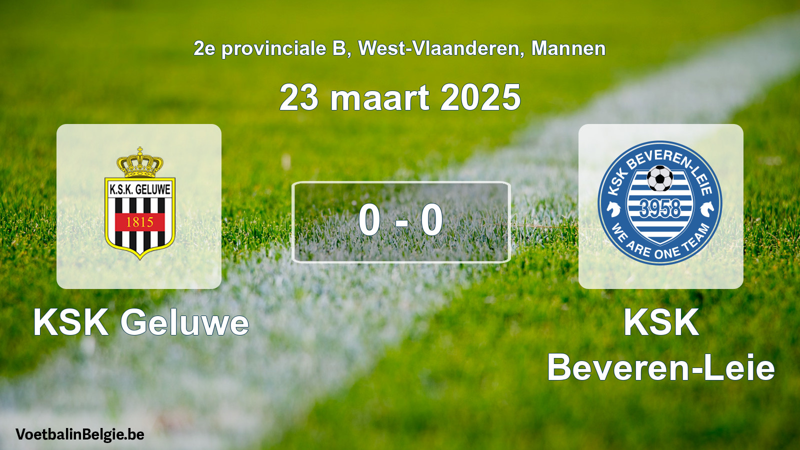Gespeelde wedstrijd mannenvoetbal: KSK Geluwe - KSK Beveren-Leie 0 - 0 (23 maart 2025)