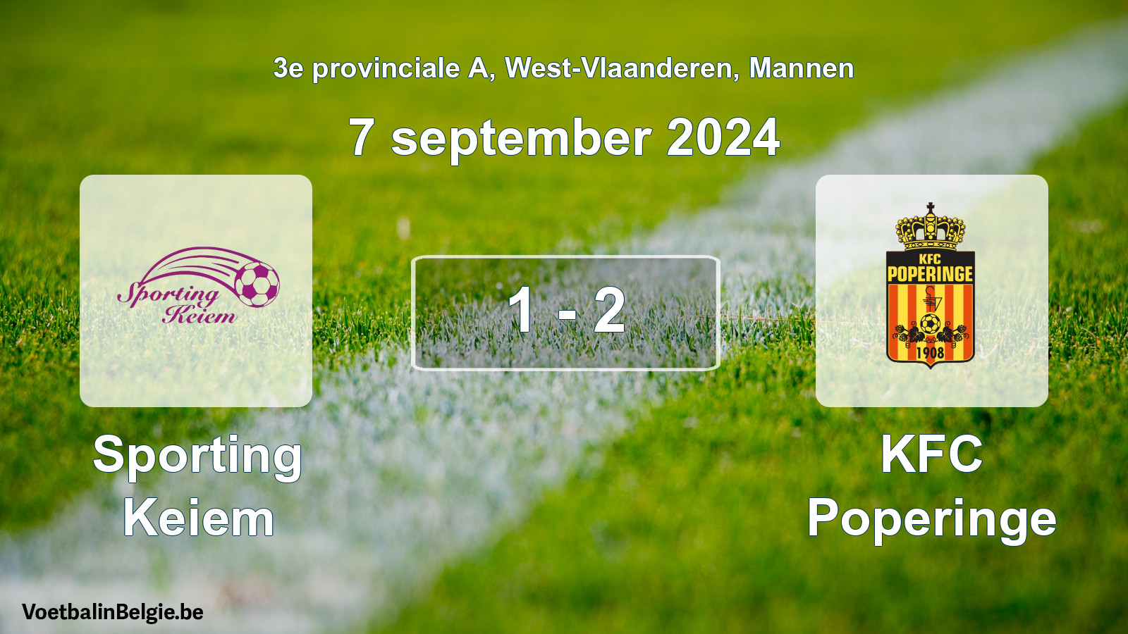 Gespeelde wedstrijd mannenvoetbal: Sporting Keiem - KFC Poperinge 1 - 2 (7 september 2024)