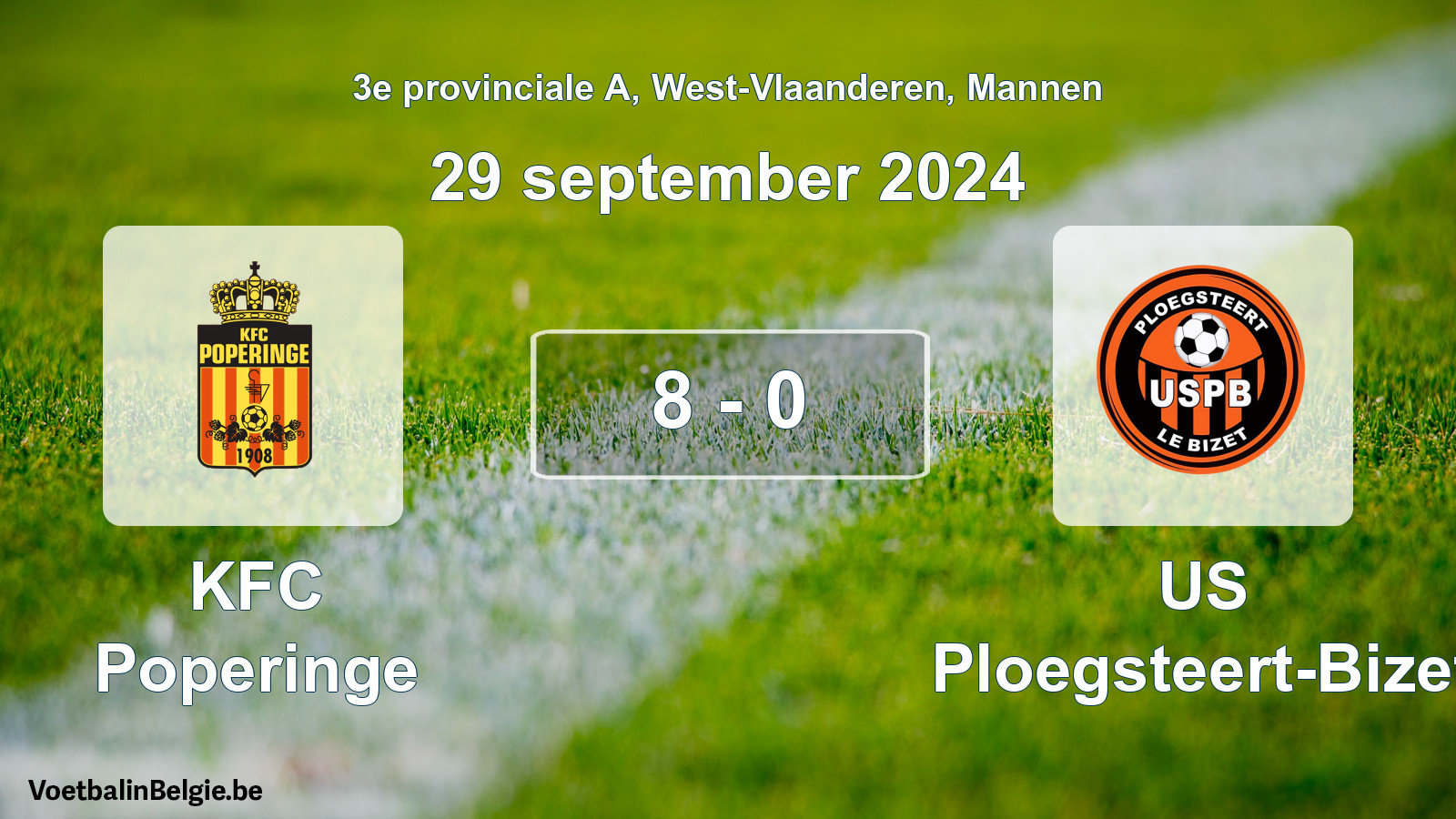Played match men football: KFC Poperinge - US Ploegsteert-Bizet 8 - 0 (29 September 2024)