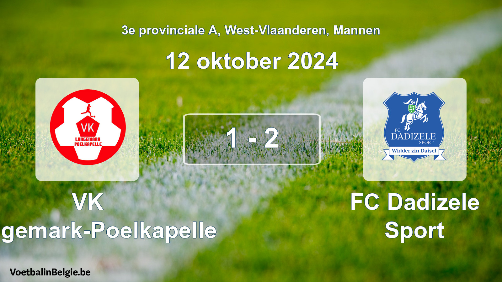 Gespeelde wedstrijd mannenvoetbal: VK Langemark-Poelkapelle - FC Dadizele Sport 1 - 2 (12 oktober 2024)