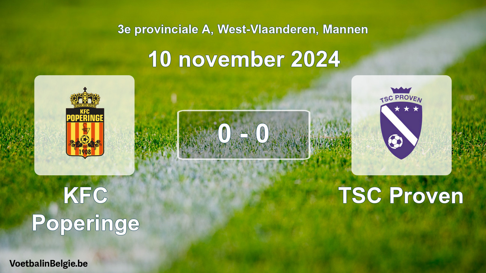 Gespeelde wedstrijd mannenvoetbal: KFC Poperinge - TSC Proven 0 - 0 (10 november 2024)