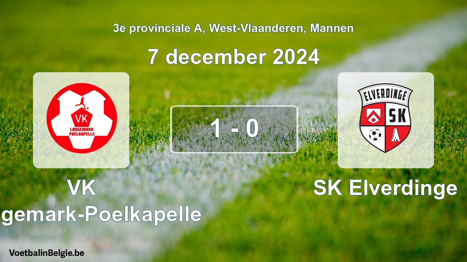 Gespeelde wedstrijd mannenvoetbal: VK Langemark-Poelkapelle - SK Elverdinge 1 - 0 (7 december 2024)