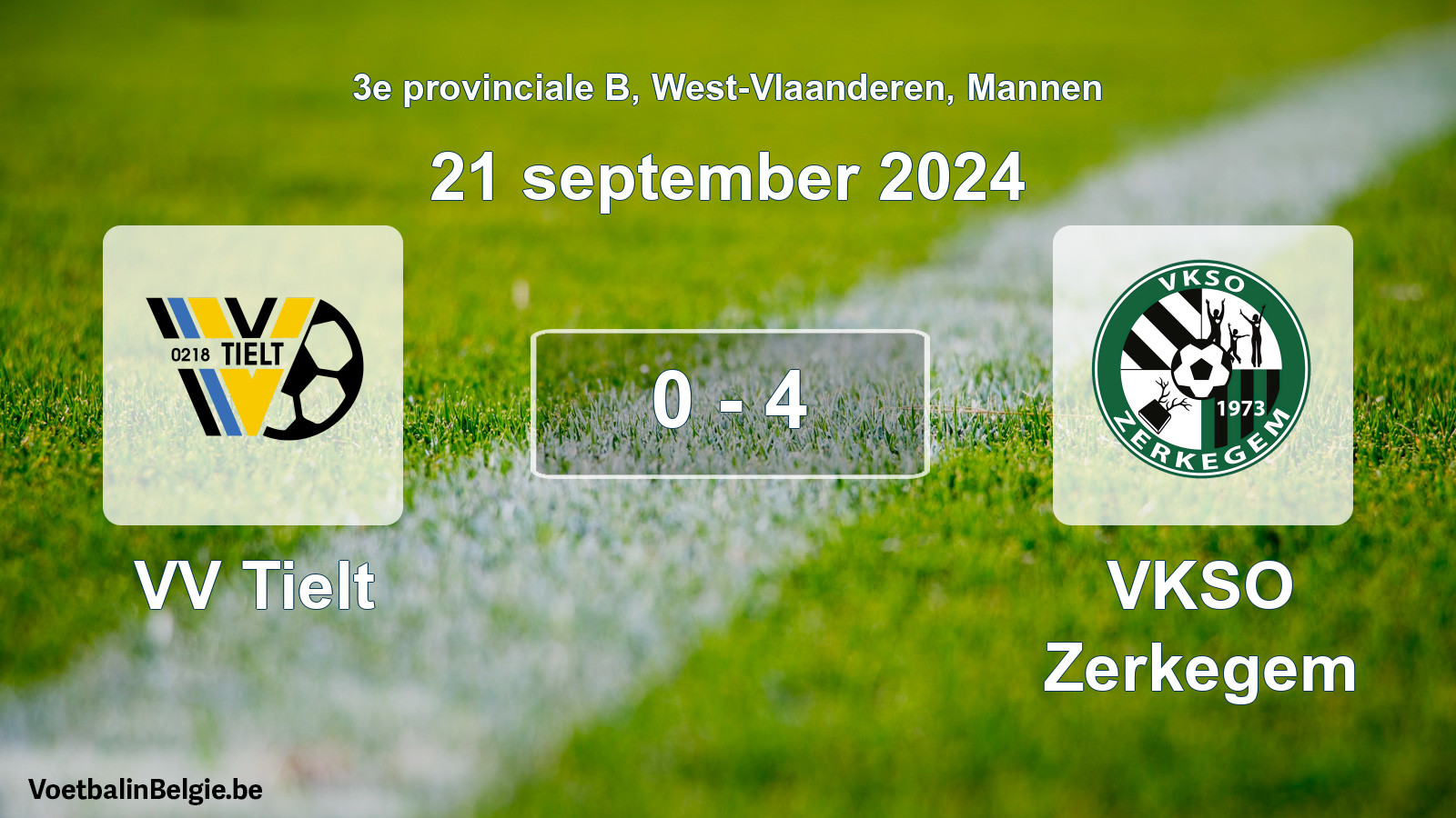 Gespeelde wedstrijd mannenvoetbal: VV Tielt - VKSO Zerkegem 0 - 4 (21 september 2024)