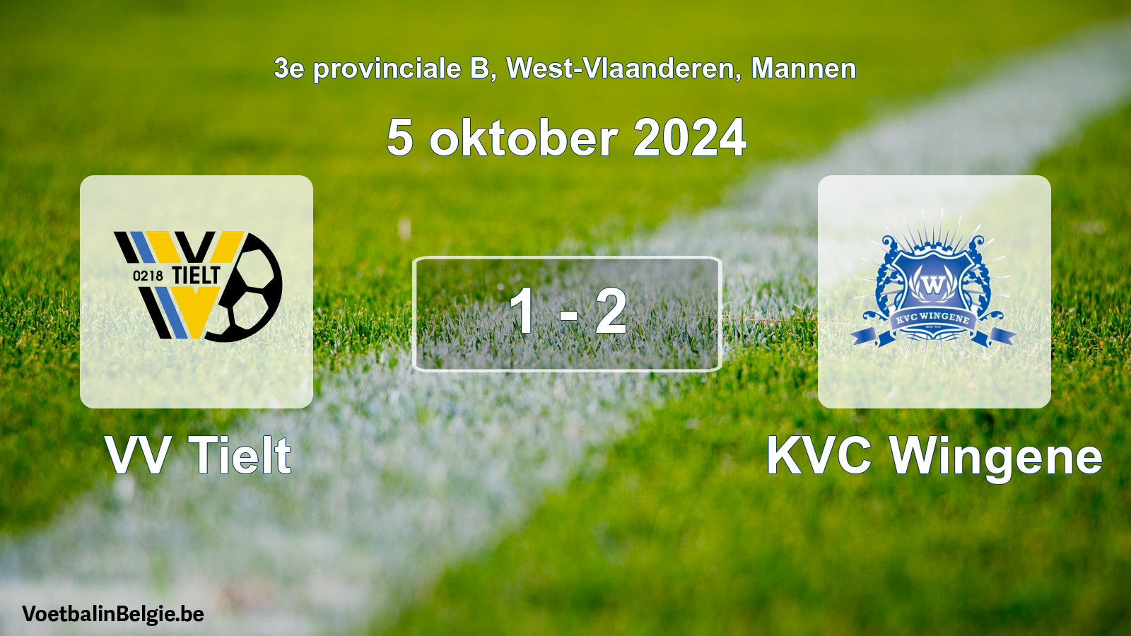 Gespeelde wedstrijd mannenvoetbal: VV Tielt - KVC Wingene 1 - 2 (5 oktober 2024)