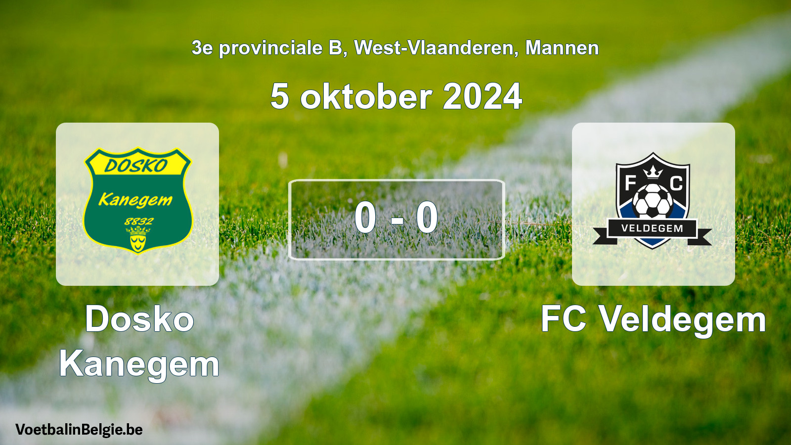 Gespeelde wedstrijd mannenvoetbal: Dosko Kanegem - FC Veldegem 0 - 0 (5 oktober 2024)
