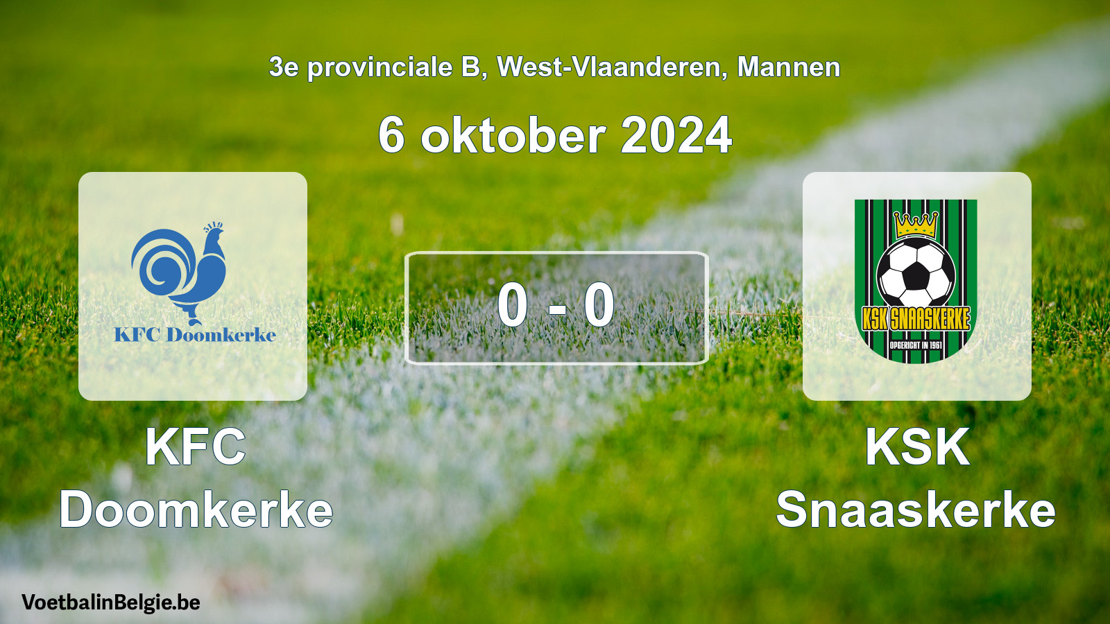 Gespeelde wedstrijd mannenvoetbal: KFC Doomkerke - KSK Snaaskerke 0 - 0 (6 oktober 2024)
