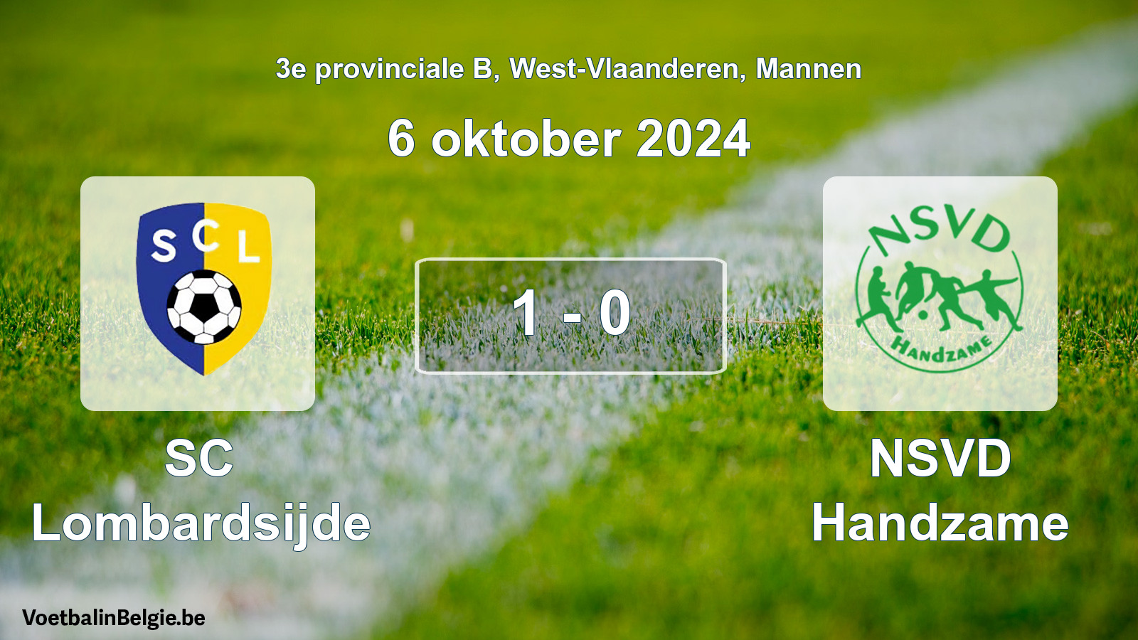 Gespeelde wedstrijd mannenvoetbal: SC Lombardsijde - NSVD Handzame 1 - 0 (6 oktober 2024)