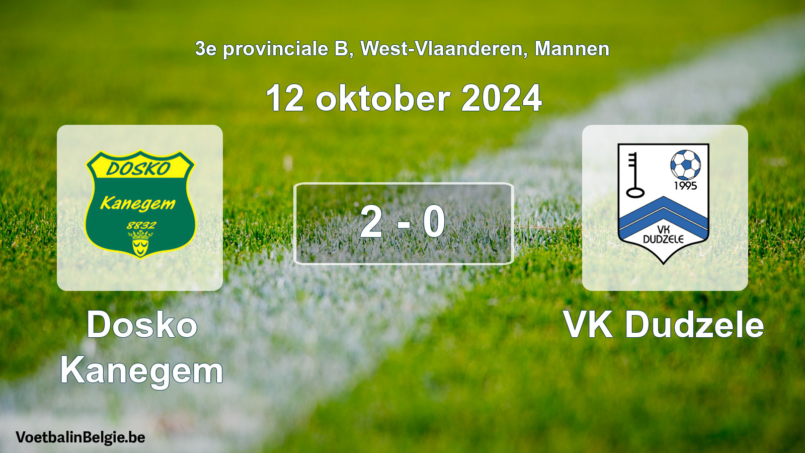 Gespeelde wedstrijd mannenvoetbal: Dosko Kanegem - VK Dudzele 2 - 0 (12 oktober 2024)