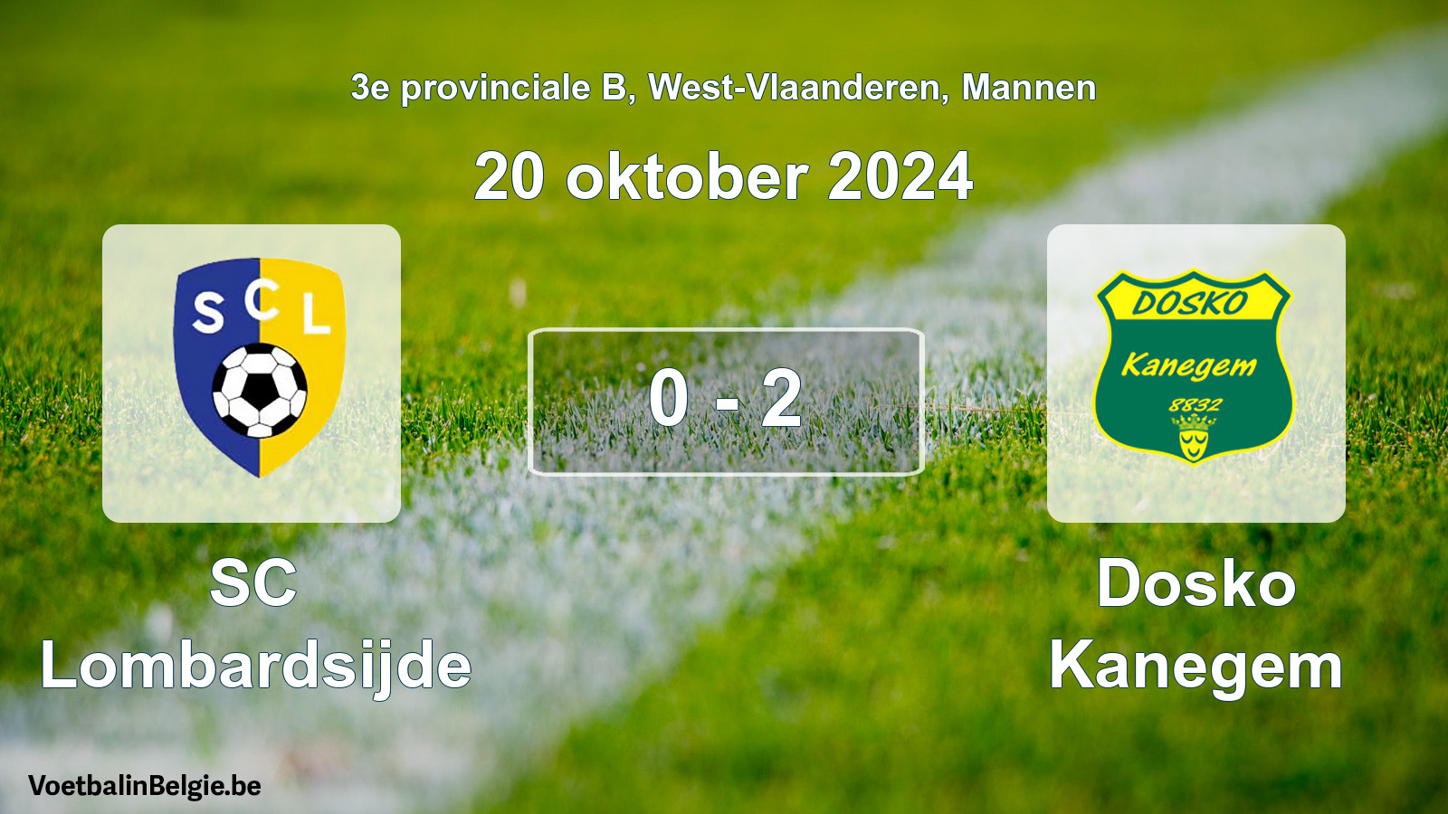 Gespeelde wedstrijd mannenvoetbal: SC Lombardsijde - Dosko Kanegem 0 - 2 (20 oktober 2024)