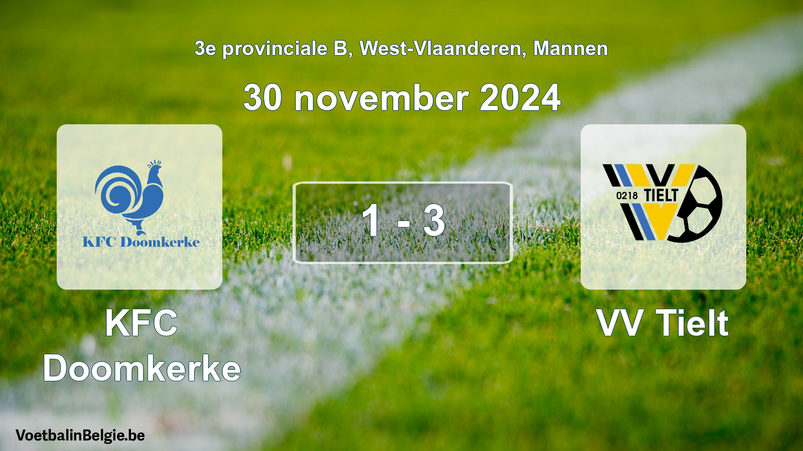 Played match men football: KFC Doomkerke - VV Tielt 1 - 3 (30 November 2024)