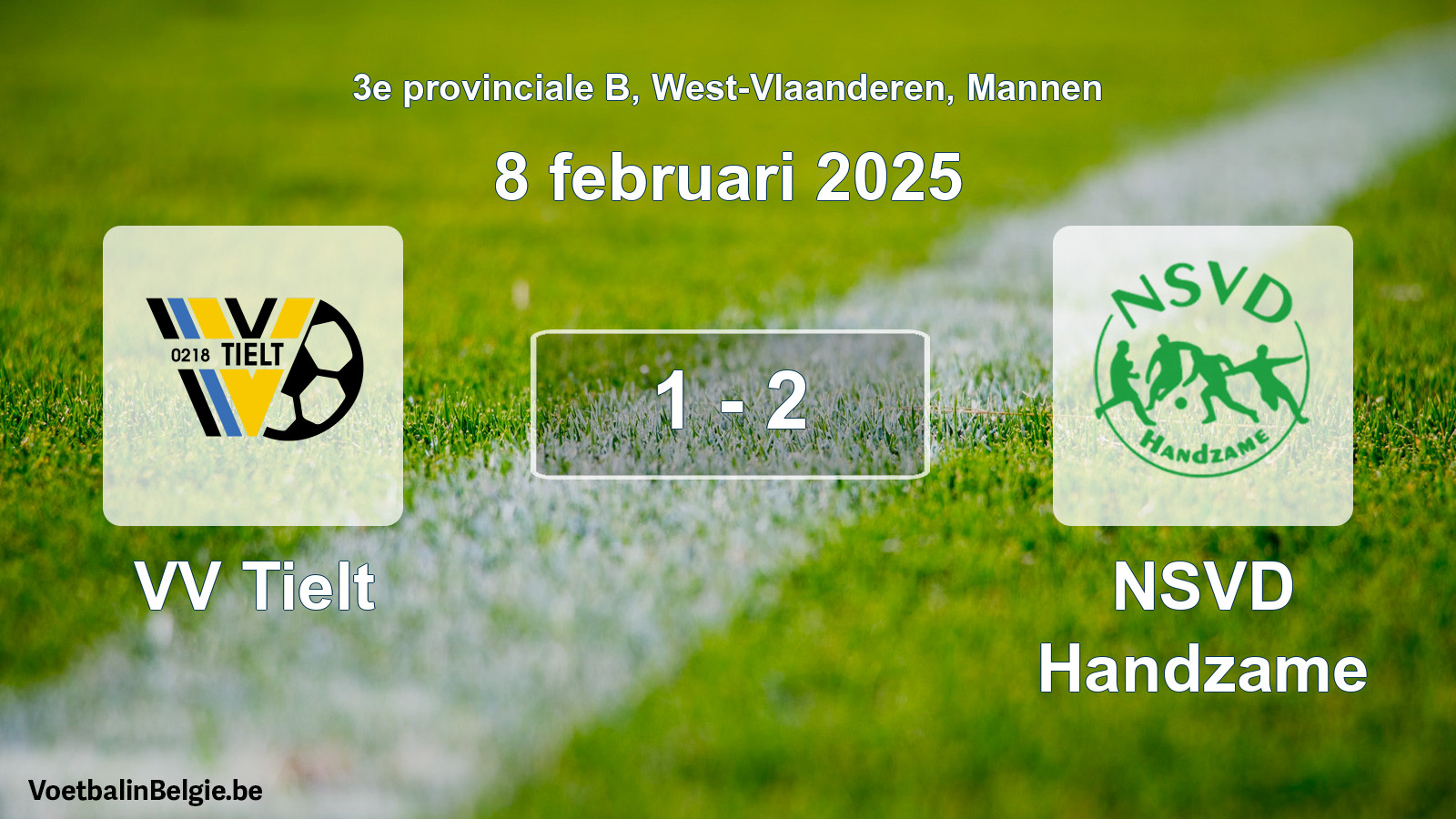 Gespeelde wedstrijd mannenvoetbal: VV Tielt - NSVD Handzame 1 - 2 (8 februari 2025)