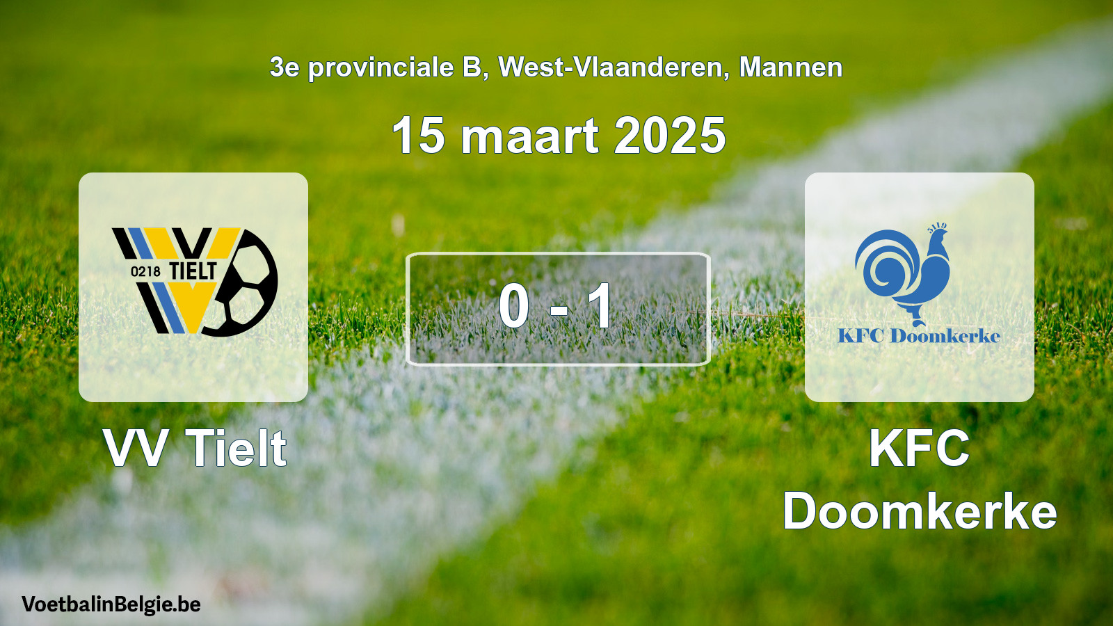 Played match men football: VV Tielt - KFC Doomkerke 0 - 1 (15 March 2025)