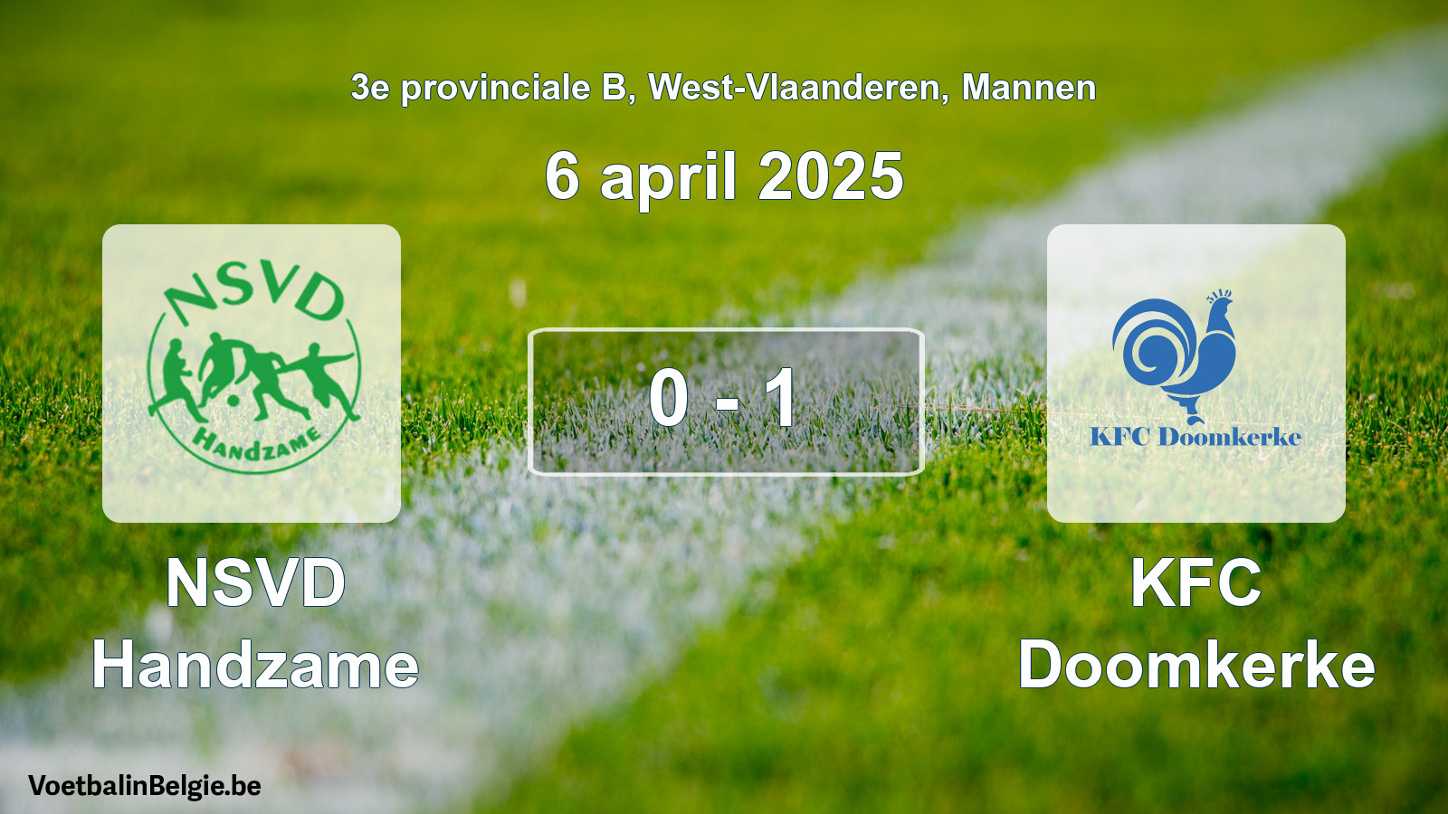 Played match men football: NSVD Handzame - KFC Doomkerke 0 - 1 (6 April 2025)