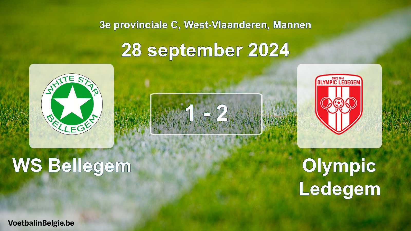 Gespeelde wedstrijd mannenvoetbal: WS Bellegem - Olympic Ledegem 1 - 2 (28 september 2024)