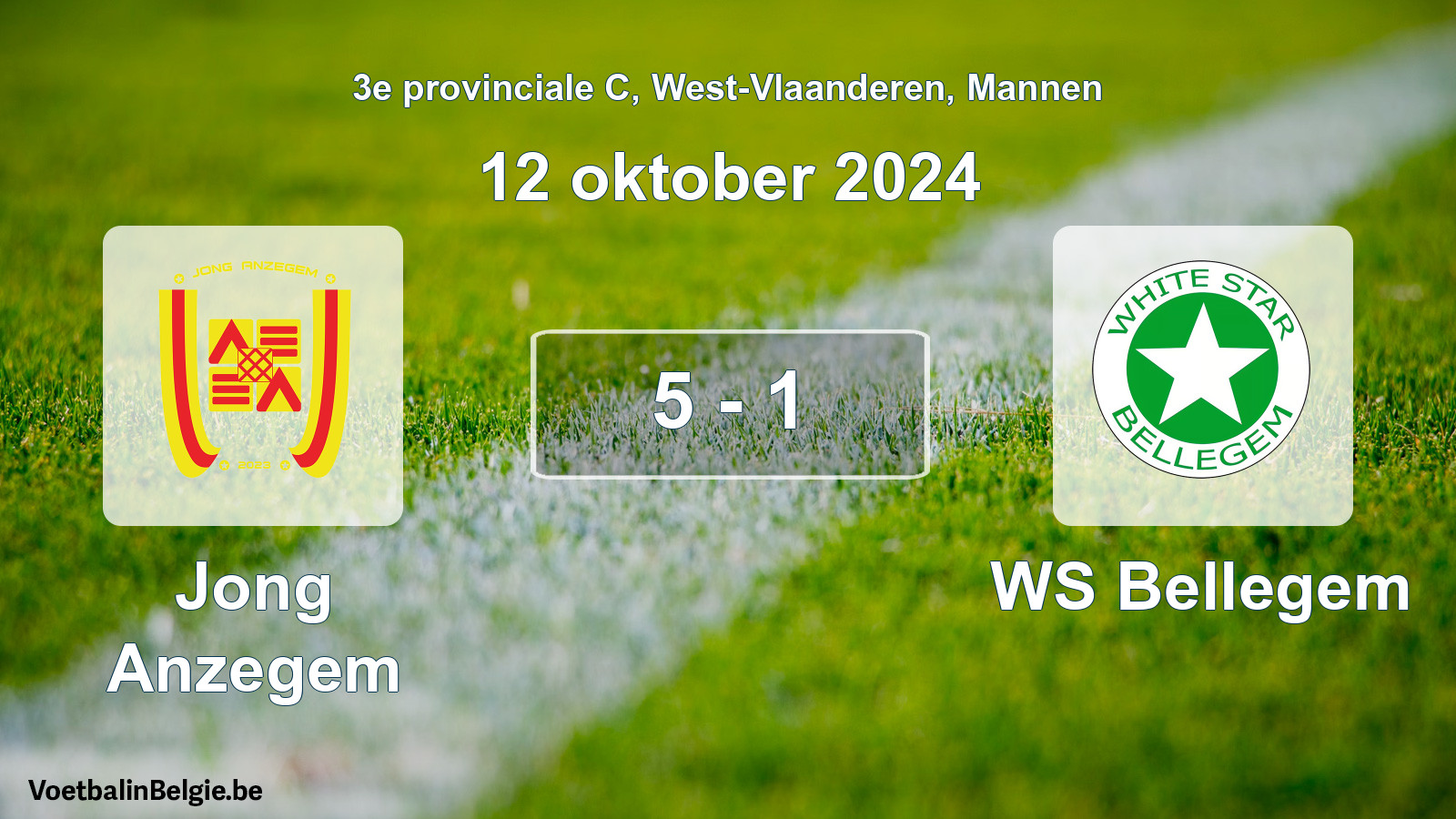 Gespeelde wedstrijd mannenvoetbal: Jong Anzegem - WS Bellegem 5 - 1 (12 oktober 2024)