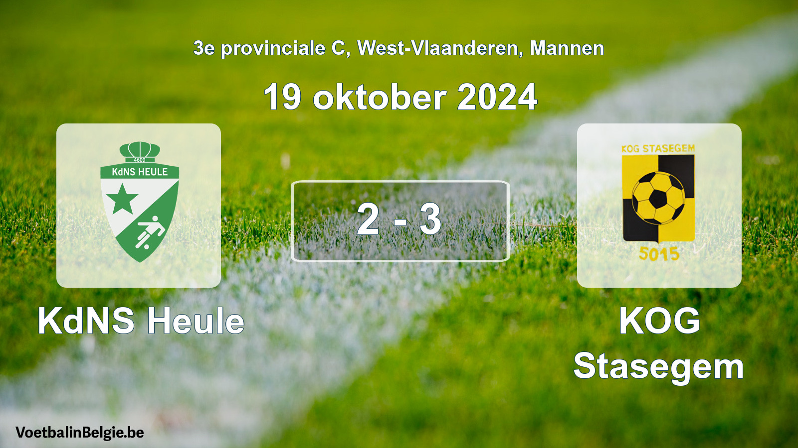 Gespeelde wedstrijd mannenvoetbal: KdNS Heule - KOG Stasegem 2 - 3 (19 oktober 2024)
