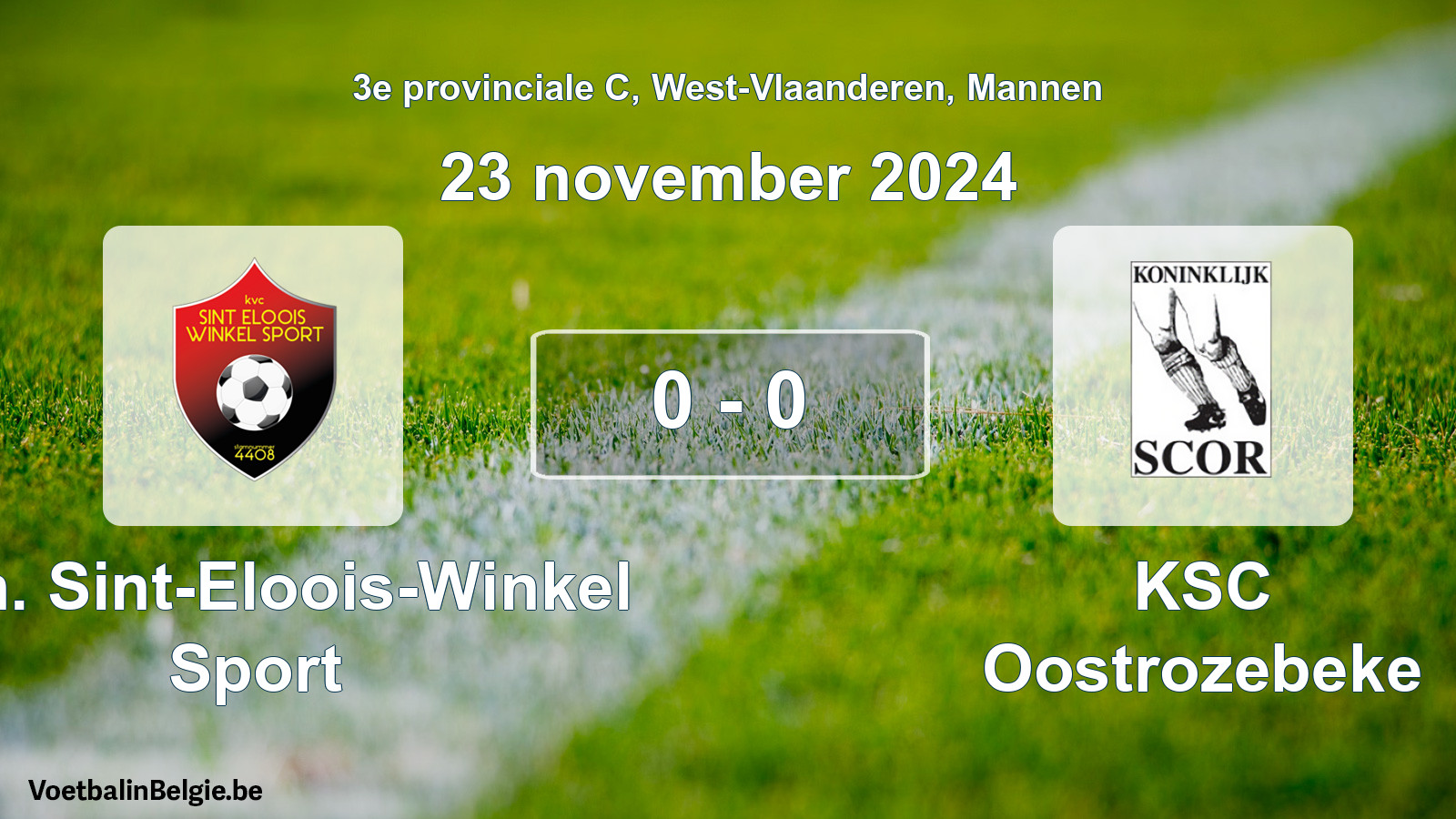Gespeelde wedstrijd mannenvoetbal: Kon. Sint-Eloois-Winkel Sport - KSC Oostrozebeke 0 - 0 (23 november 2024)