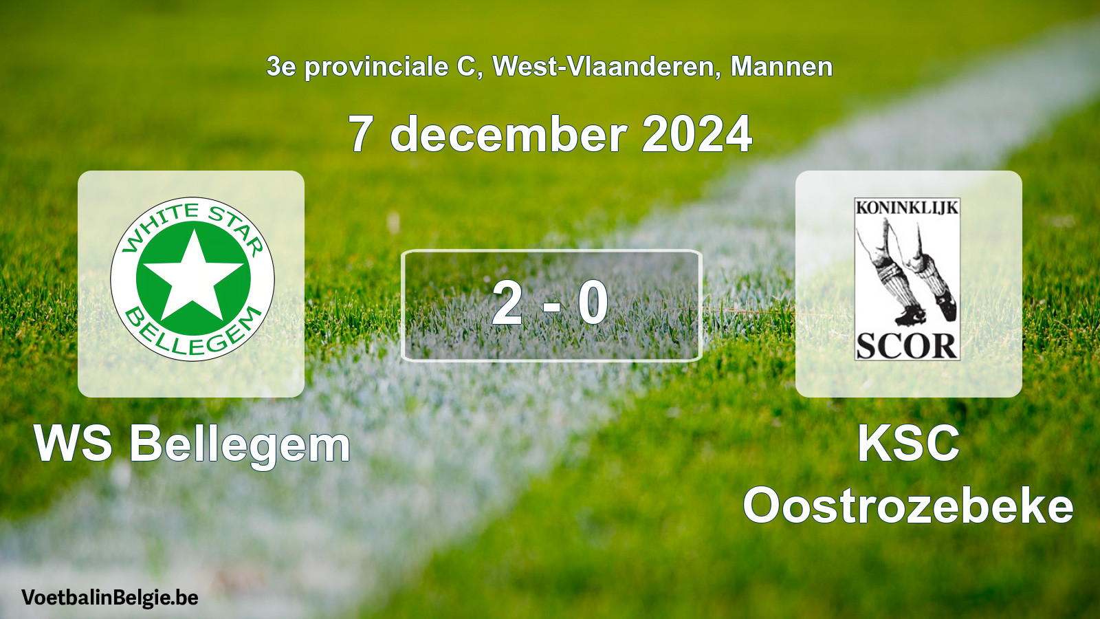 Gespeelde wedstrijd mannenvoetbal: WS Bellegem - KSC Oostrozebeke 2 - 0 (7 december 2024)