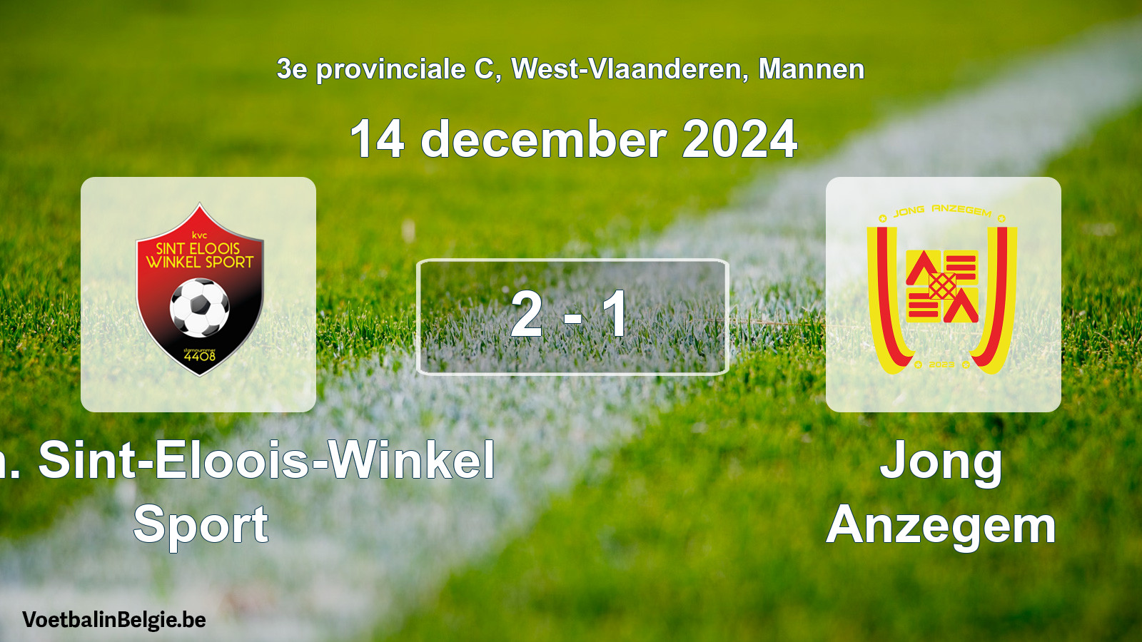 Gespeelde wedstrijd mannenvoetbal: Kon. Sint-Eloois-Winkel Sport - Jong Anzegem 2 - 1 (14 december 2024)