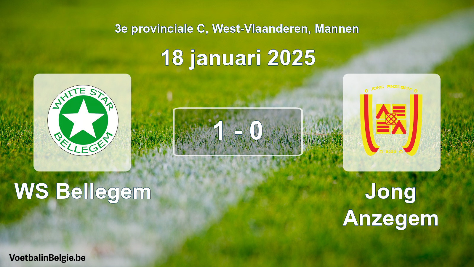 Gespeelde wedstrijd mannenvoetbal: WS Bellegem - Jong Anzegem 1 - 0 (18 januari 2025)