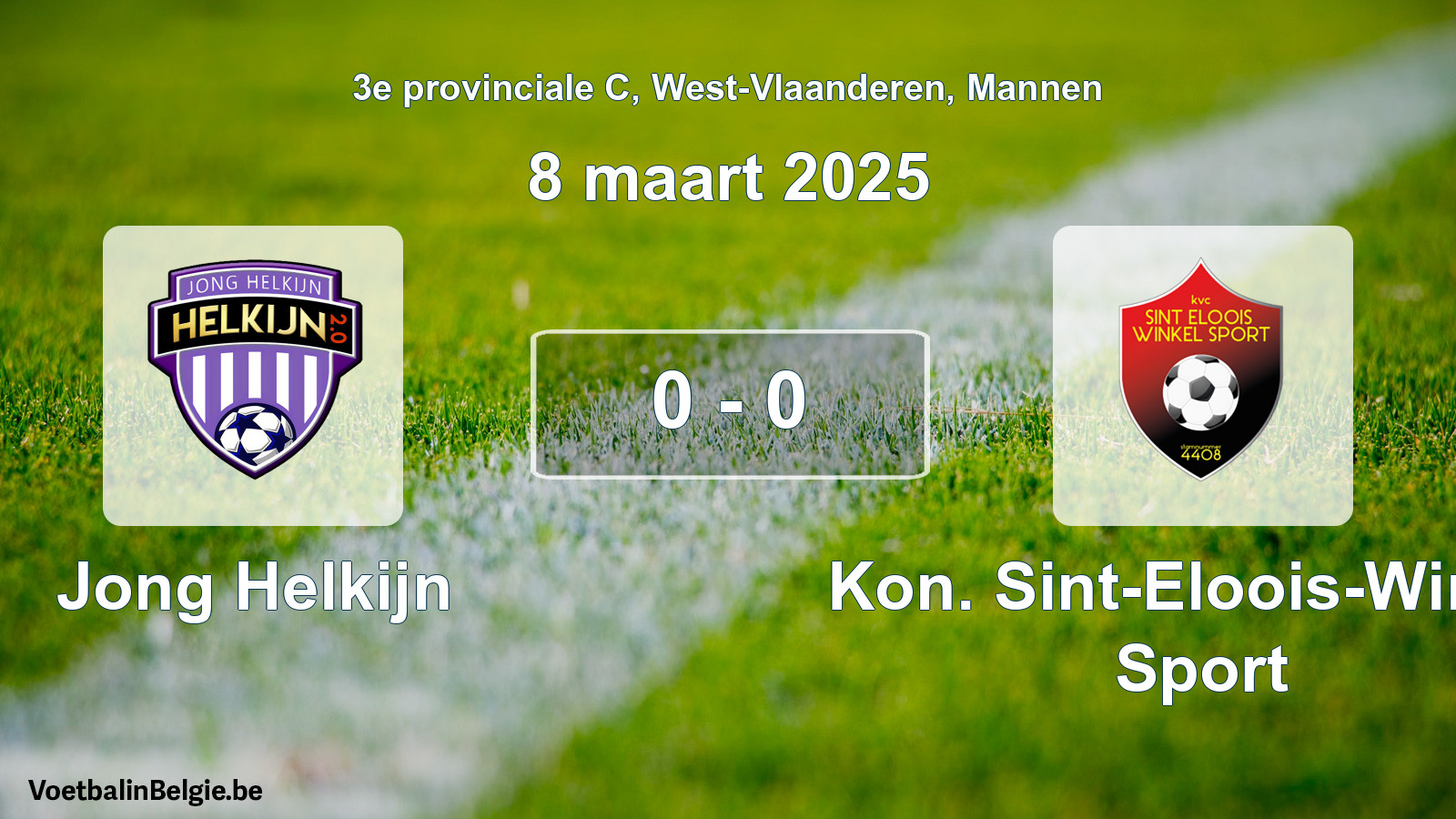 Gespeelde wedstrijd mannenvoetbal: Jong Helkijn - Kon. Sint-Eloois-Winkel Sport 0 - 0 (8 maart 2025)