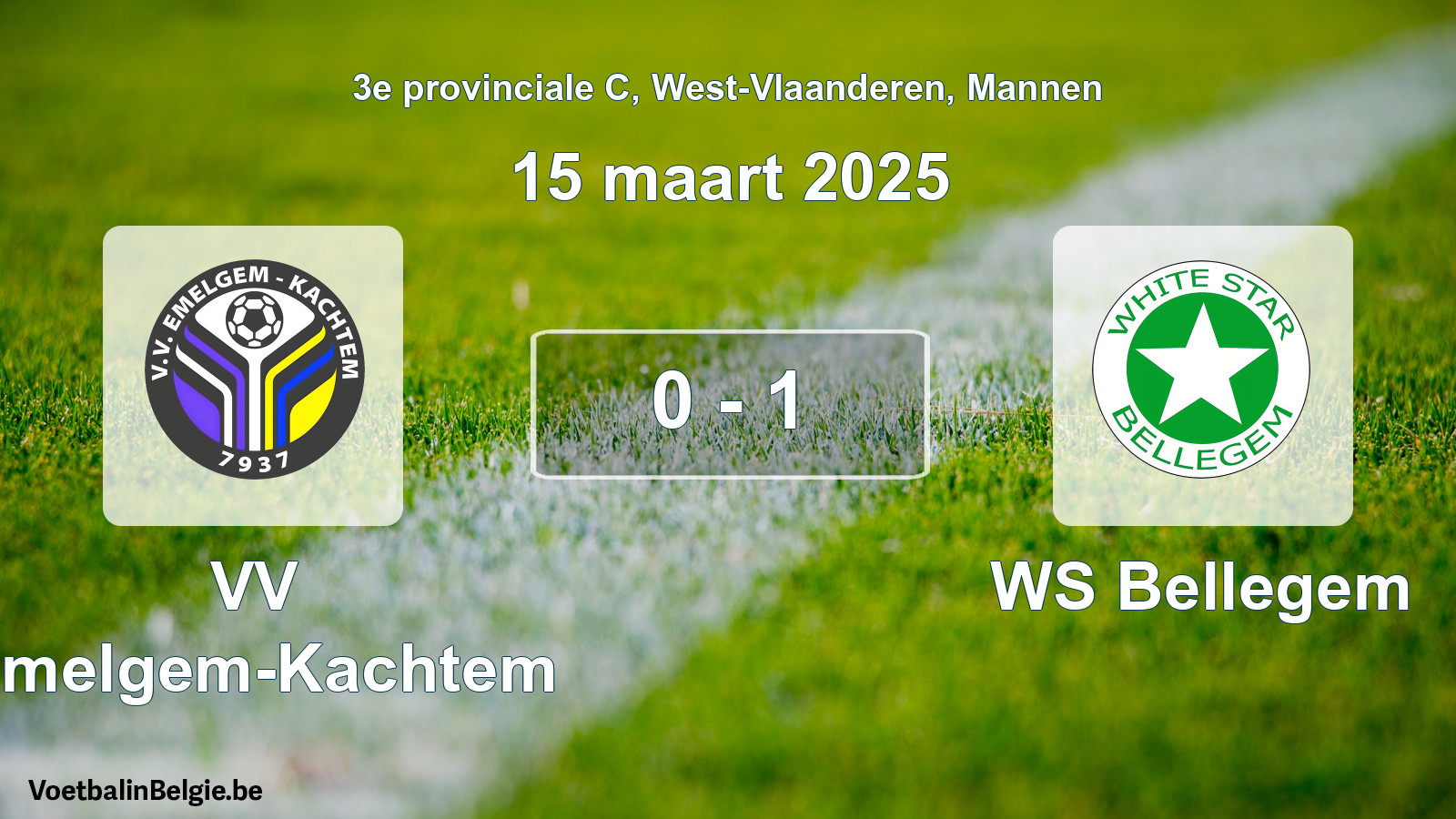 Played match men football: VV Emelgem-Kachtem - WS Bellegem 0 - 1 (15 March 2025)