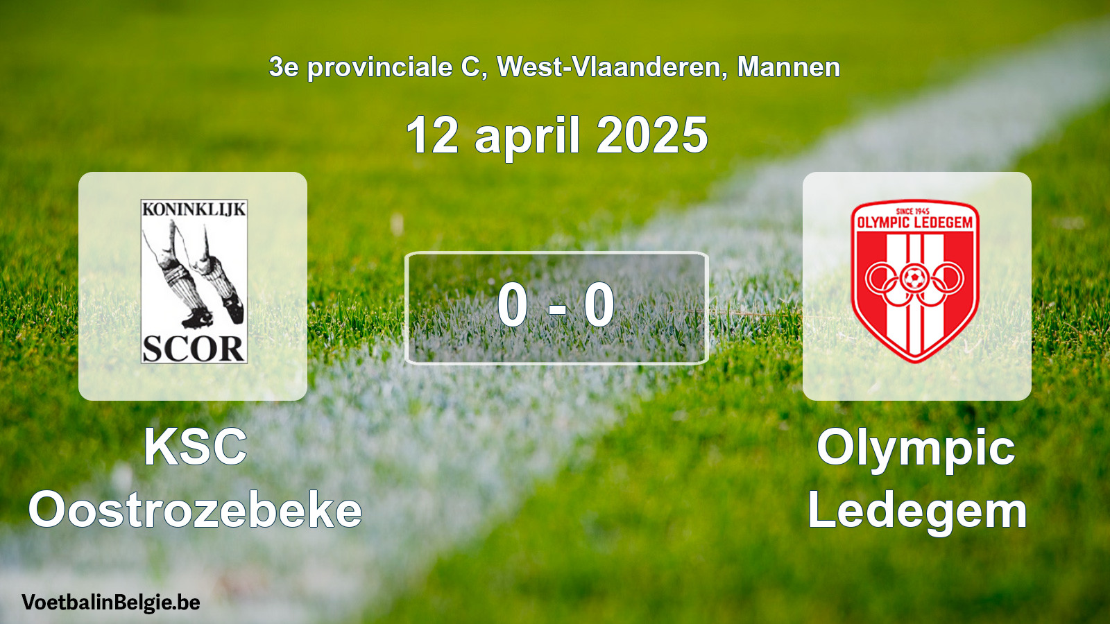 Gespeelde wedstrijd mannenvoetbal: KSC Oostrozebeke - Olympic Ledegem 0 - 0 (12 april 2025)