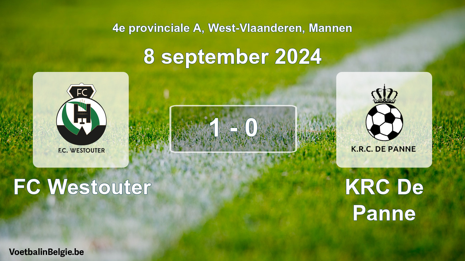 Gespeelde wedstrijd mannenvoetbal: FC Westouter - KRC De Panne 1 - 0 (8 september 2024)