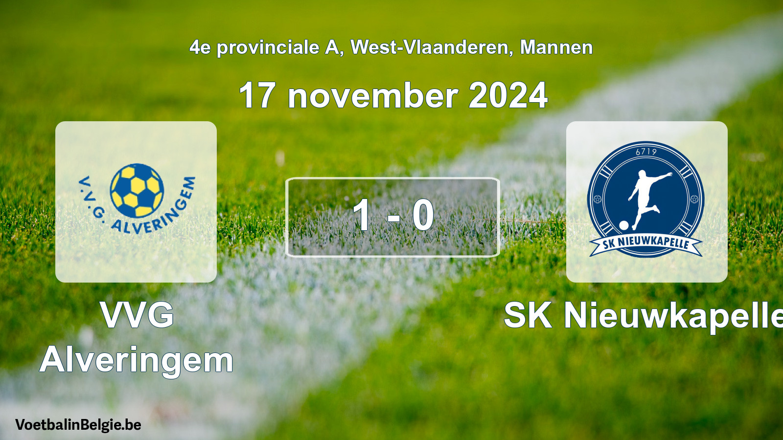 Played match men football: VVG Alveringem - SK Nieuwkapelle 1 - 0 (17 November 2024)