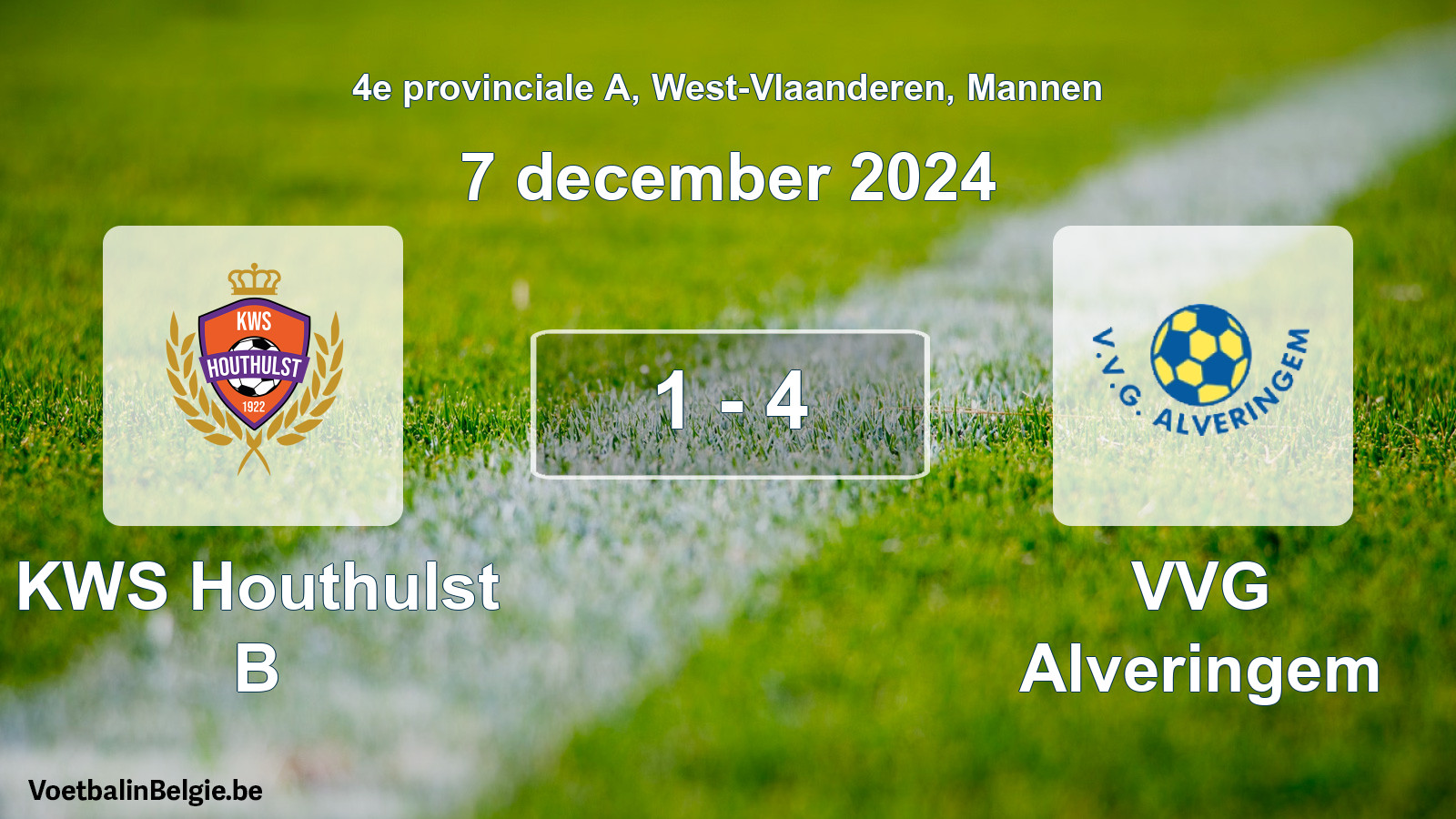 Played match men football: KWS Houthulst B - VVG Alveringem 1 - 4 (7 December 2024)