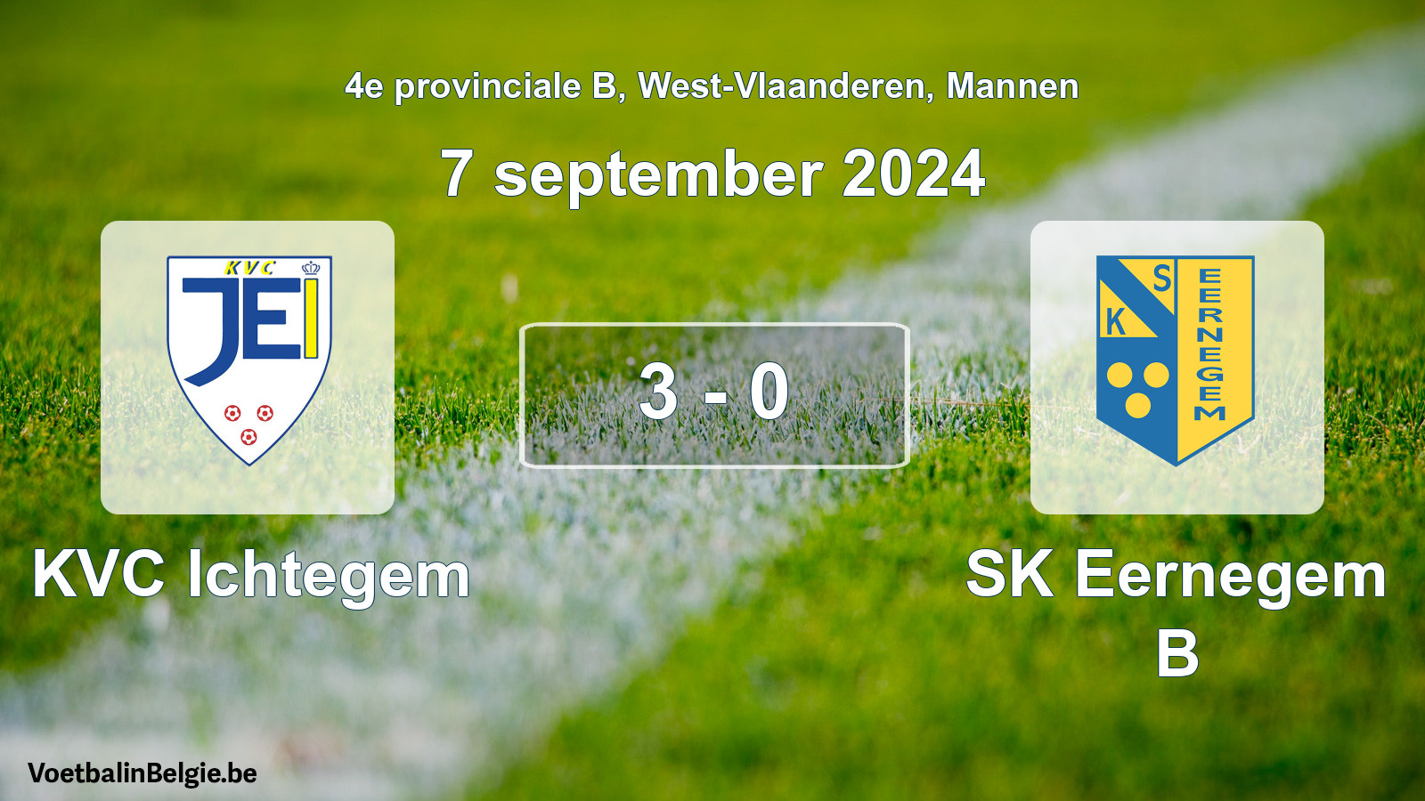 Played match men football: KVC Ichtegem - SK Eernegem B 3 - 0 (7 September 2024)