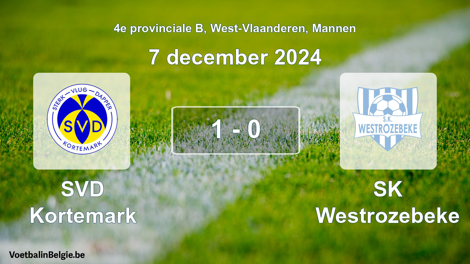 Gespeelde wedstrijd mannenvoetbal: SVD Kortemark - SK Westrozebeke 1 - 0 (7 december 2024)