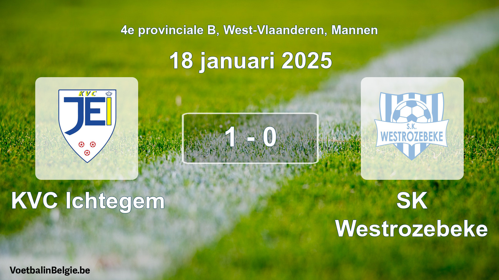 Gespeelde wedstrijd mannenvoetbal: KVC Ichtegem - SK Westrozebeke 1 - 0 (18 januari 2025)