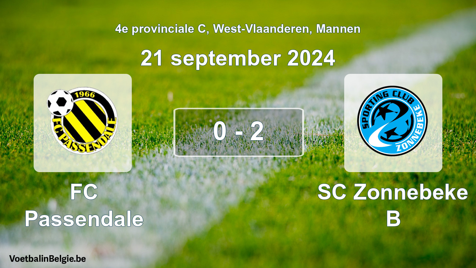Gespeelde wedstrijd mannenvoetbal: FC Passendale - SC Zonnebeke B 0 - 2 (21 september 2024)