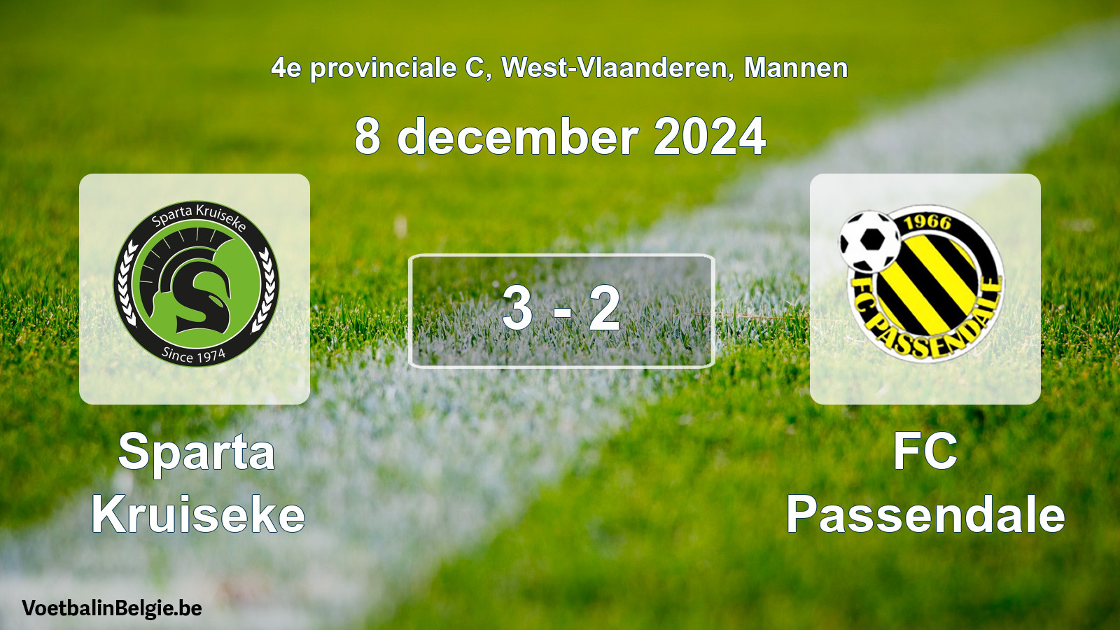 Gespeelde wedstrijd mannenvoetbal: Sparta Kruiseke - FC Passendale 3 - 2 (8 december 2024)