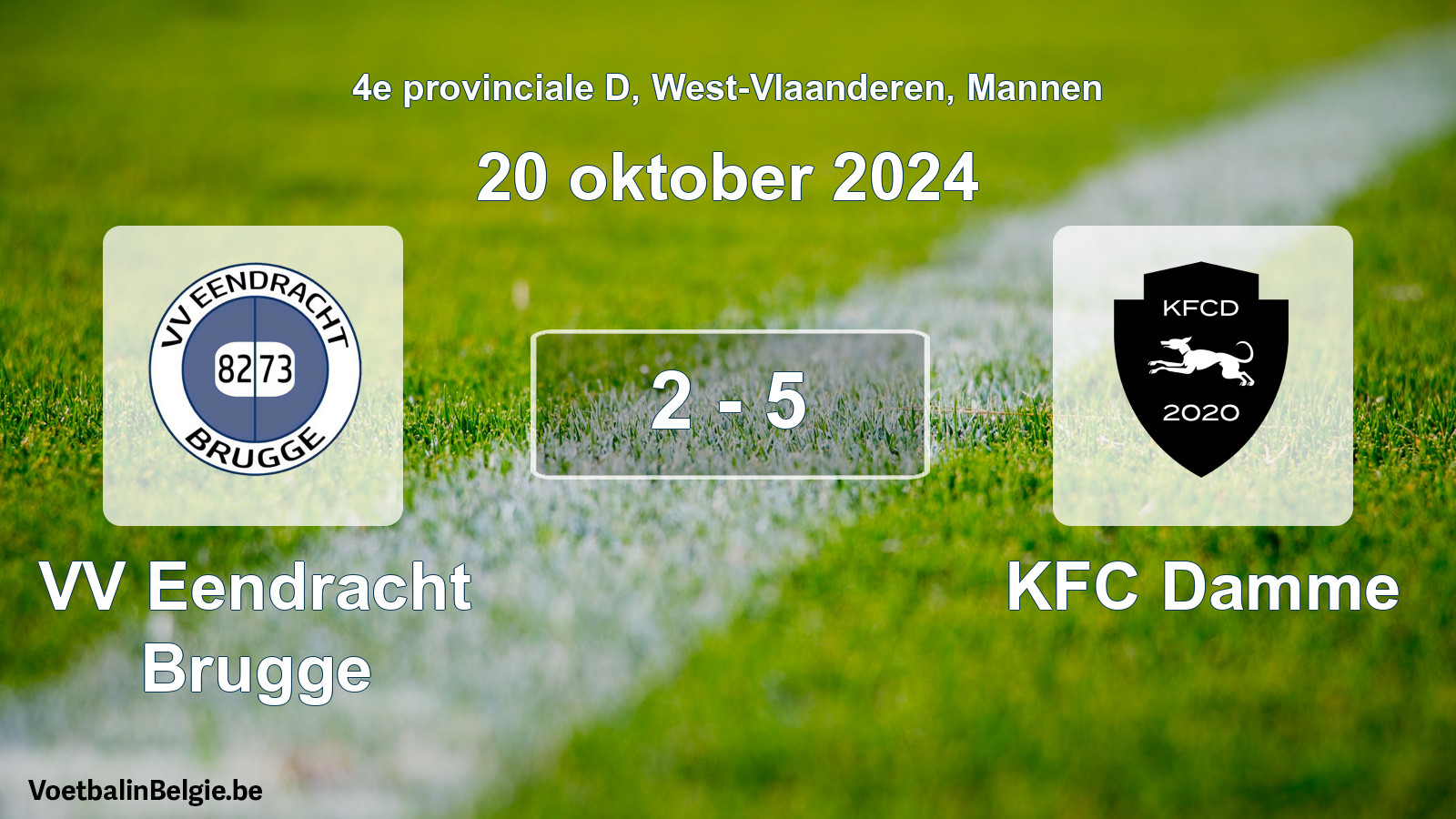 Played match men football: VV Eendracht Brugge - KFC Damme 2 - 5 (20 October 2024)