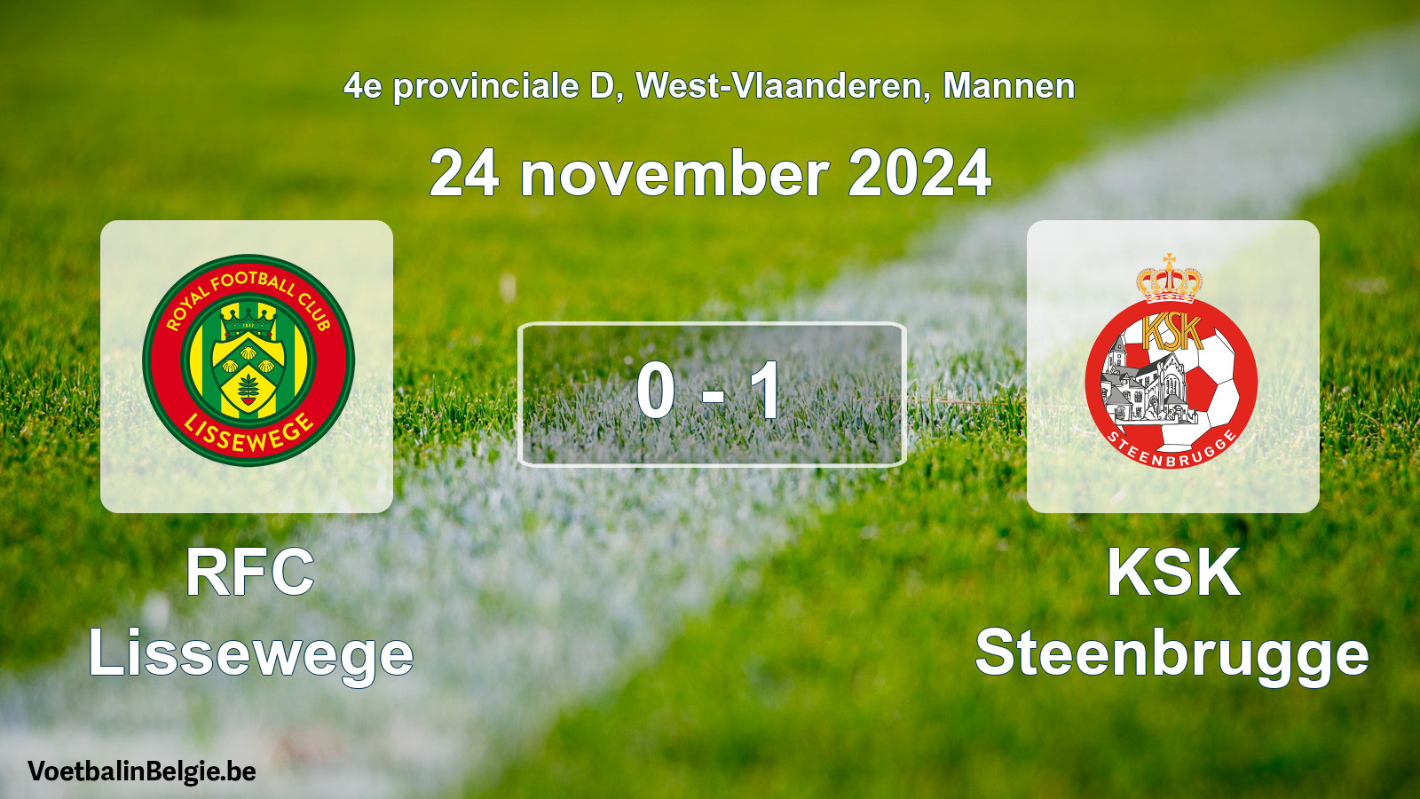Played match men football: RFC Lissewege - KSK Steenbrugge 0 - 1 (24 November 2024)