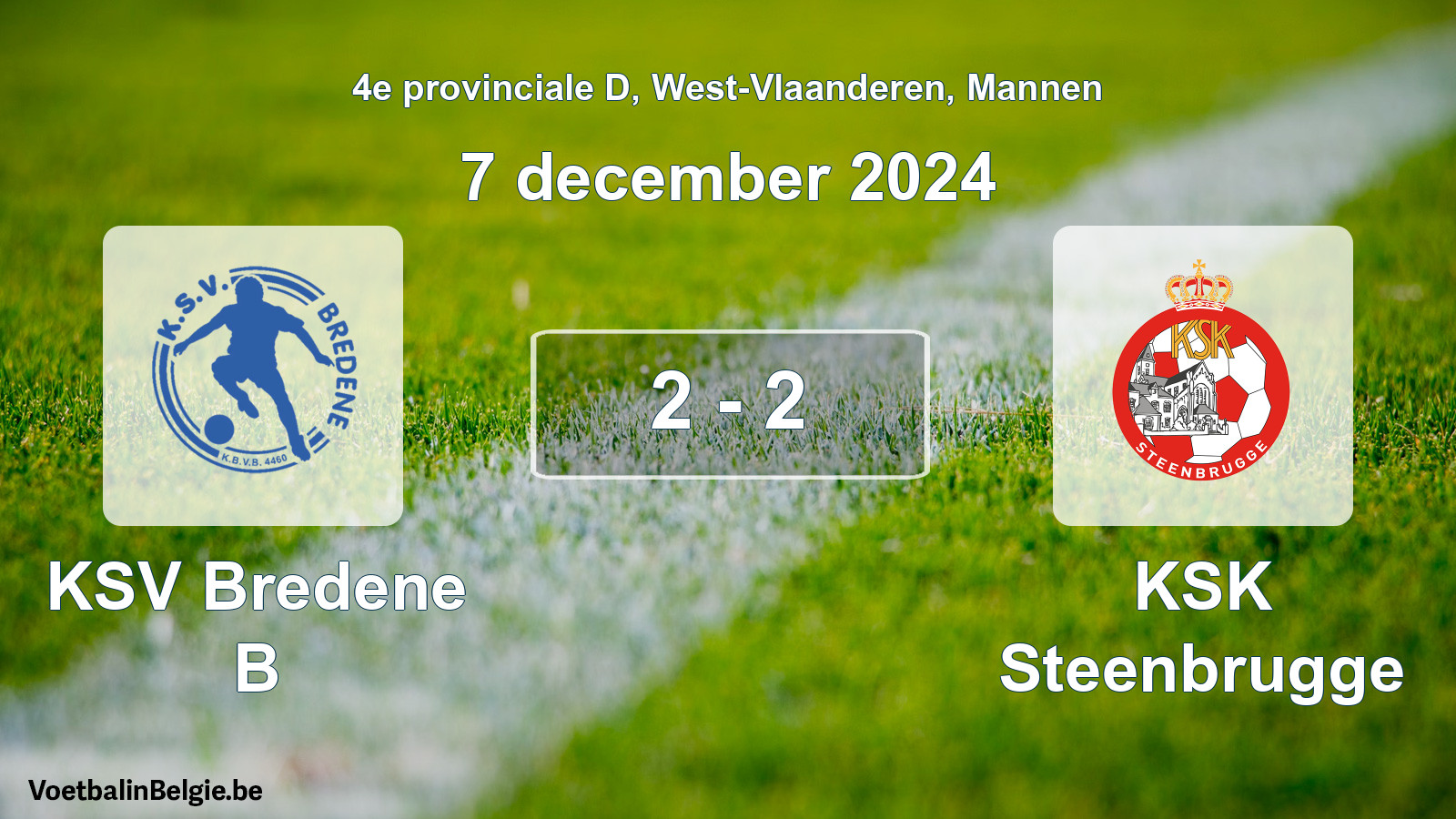 Played match men football: KSV Bredene B - KSK Steenbrugge 2 - 2 (7 December 2024)