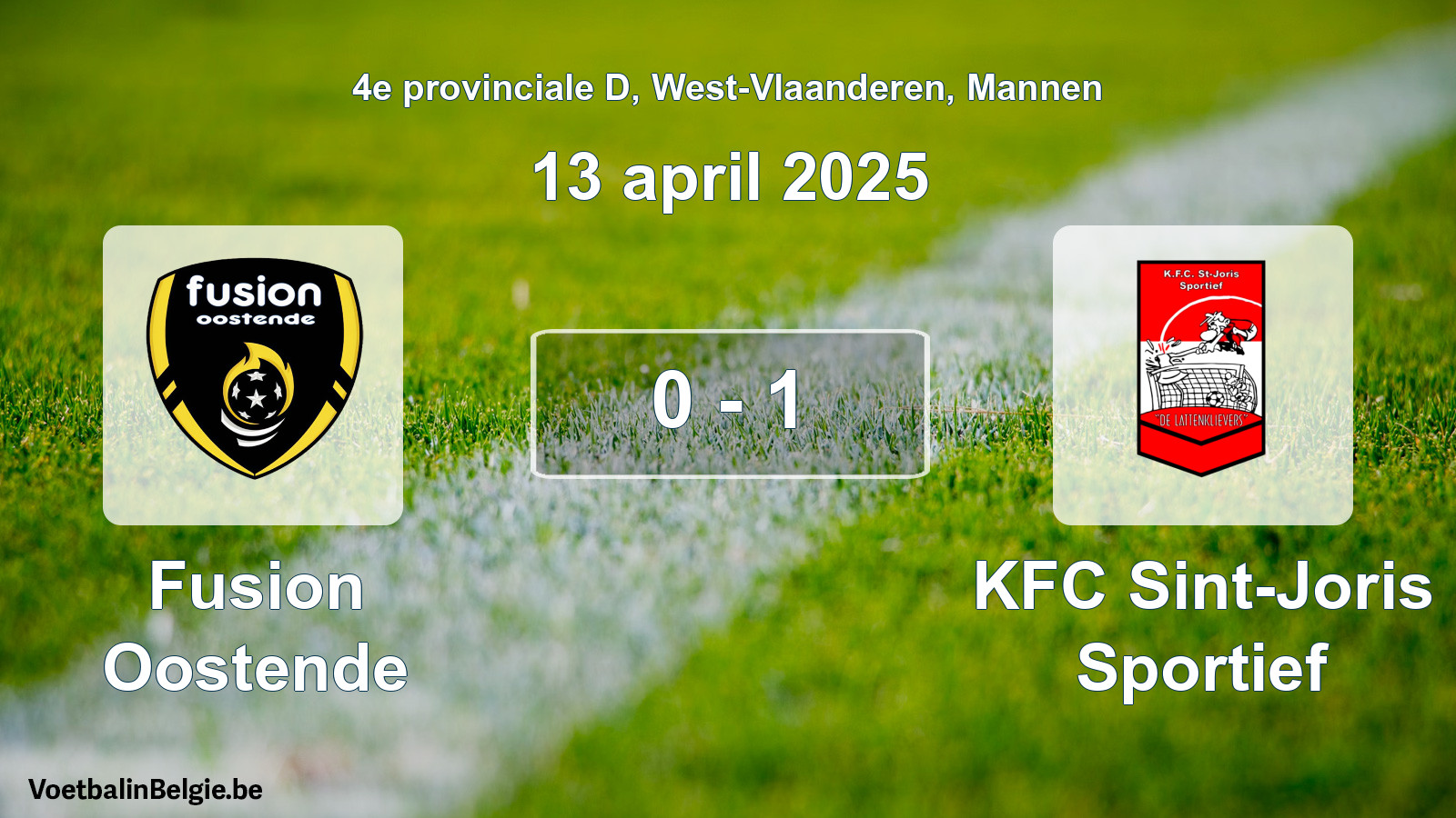 Gespeelde wedstrijd mannenvoetbal: Fusion Oostende - KFC Sint-Joris Sportief 0 - 1 (13 april 2025)